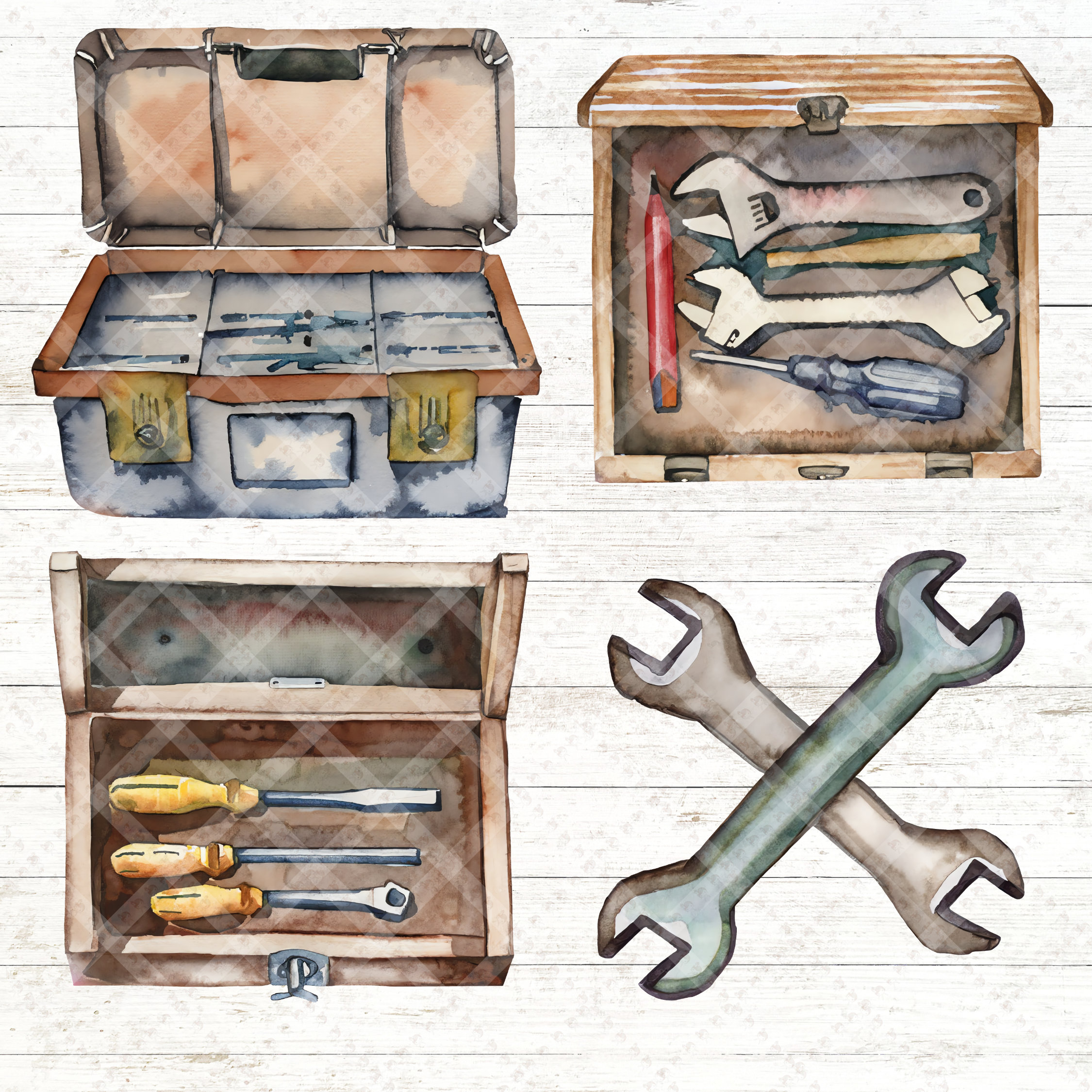 Watercolor Hand Tool Clipart Set | DIY Graphics (Digital Download) - Image 7