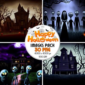 Halloween Clipart PNG Bundle: 30 Spooky Images (Digital Download)