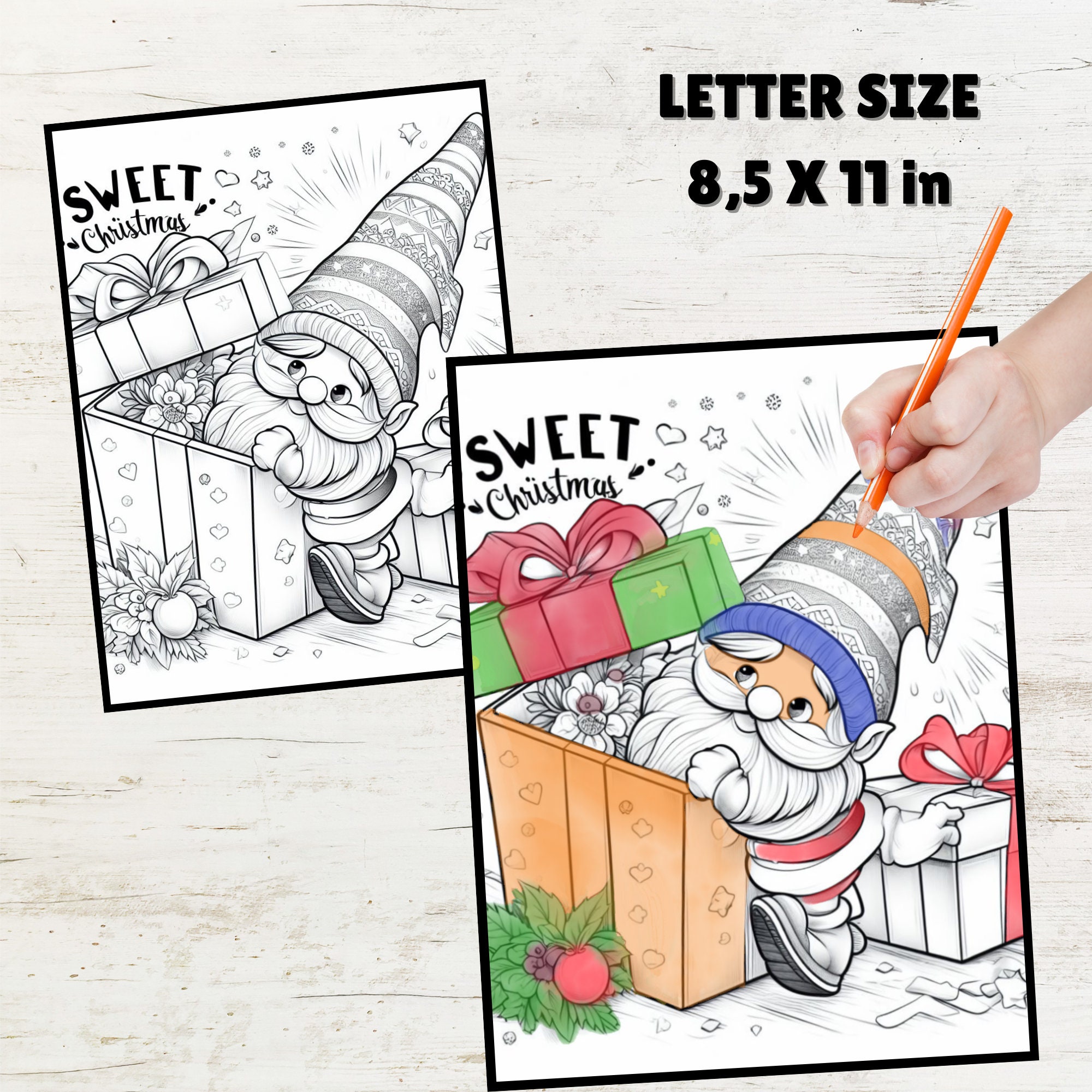 Christmas Coloring Book: 80 Pages, Santa, Winter Scenes (PDF Download) - Image 2