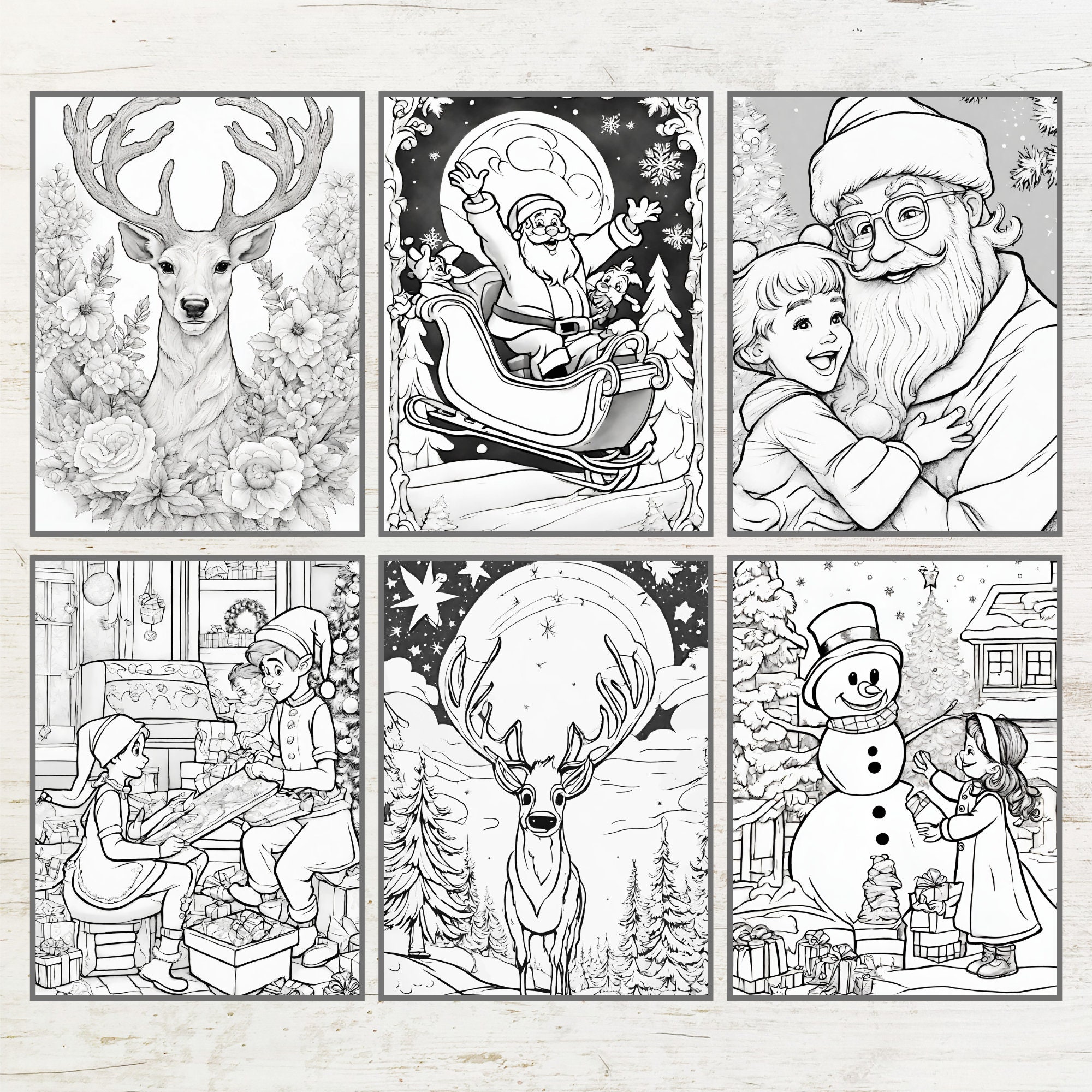 Christmas Coloring Book: 80 Pages, Santa, Winter Scenes (PDF Download) - Image 4