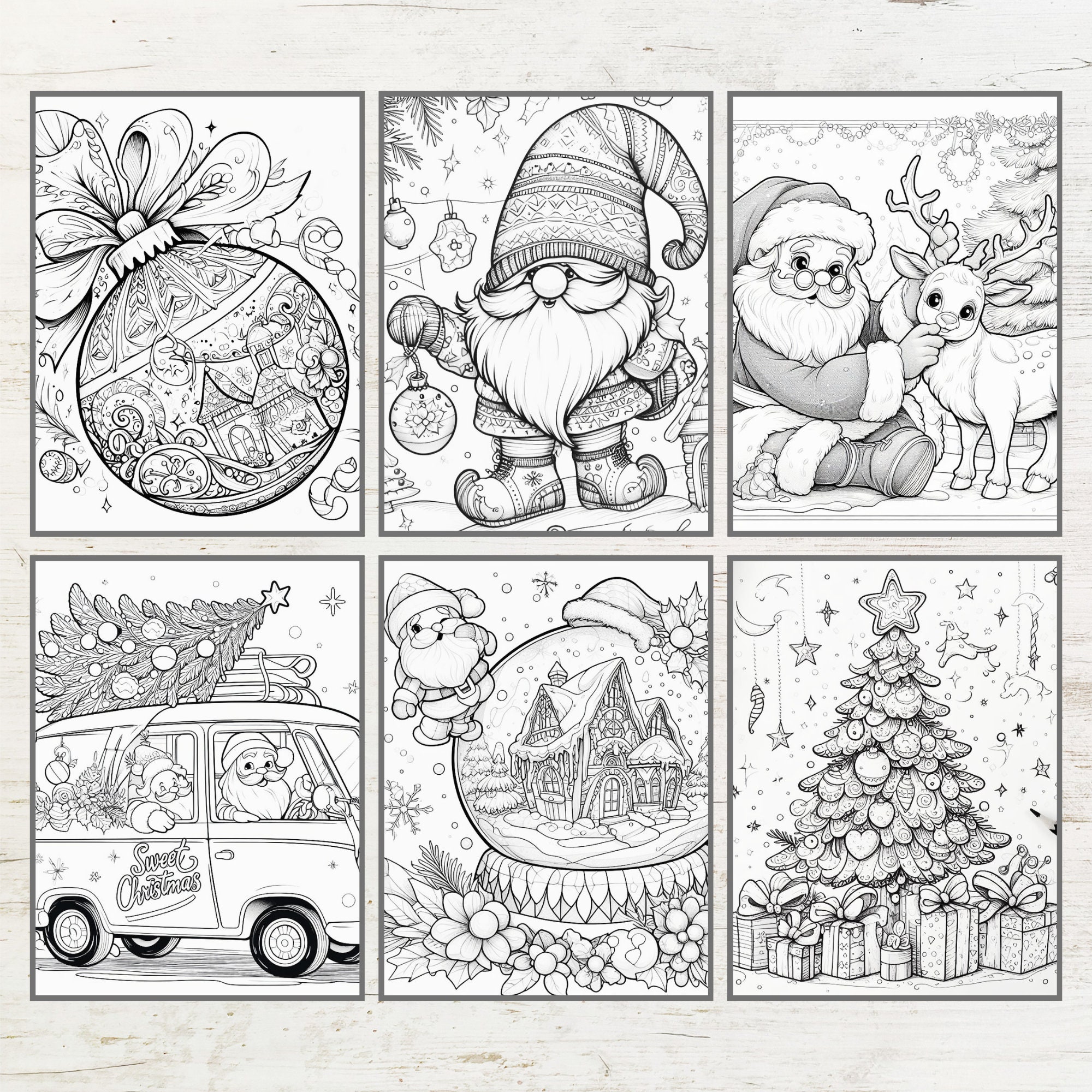 Christmas Coloring Book: 80 Pages, Santa, Winter Scenes (PDF Download) - Image 6