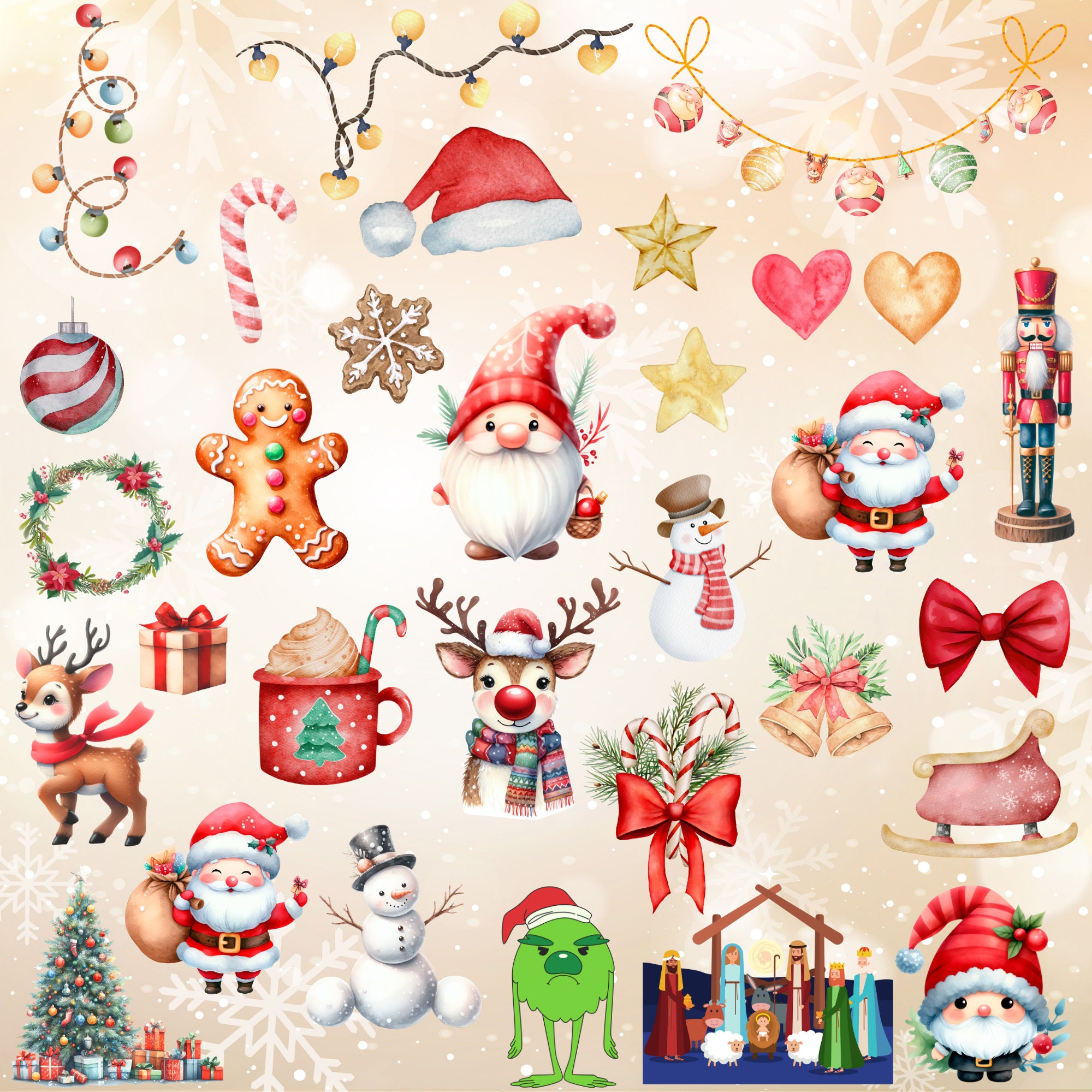 Christmas Doodle Font | PNG Alphabet & Numbers (Digital Download) - Image 2