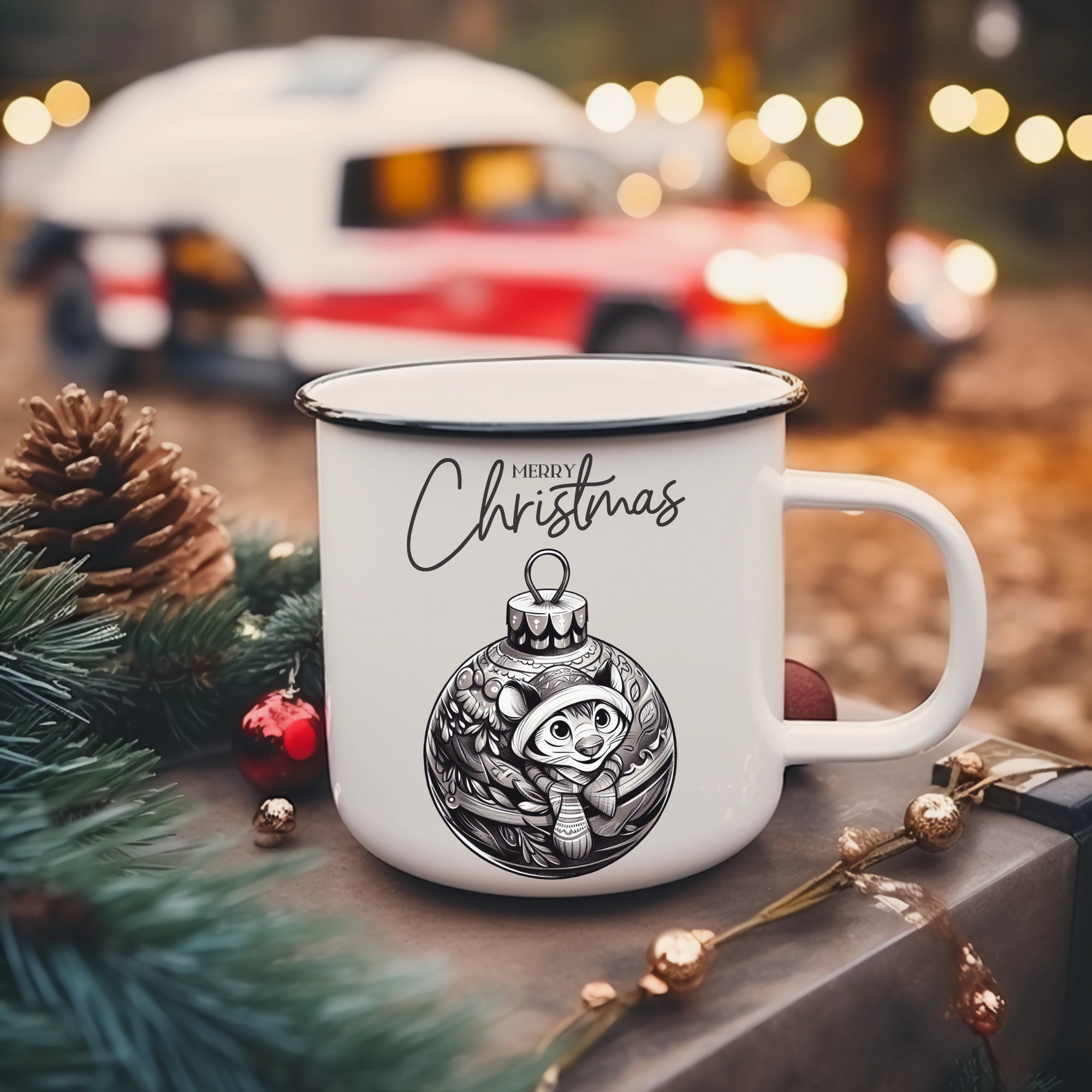 Monochrome Christmas Ball Clipart Set, Modern Holiday Ornaments (Digital Art) - Image 5