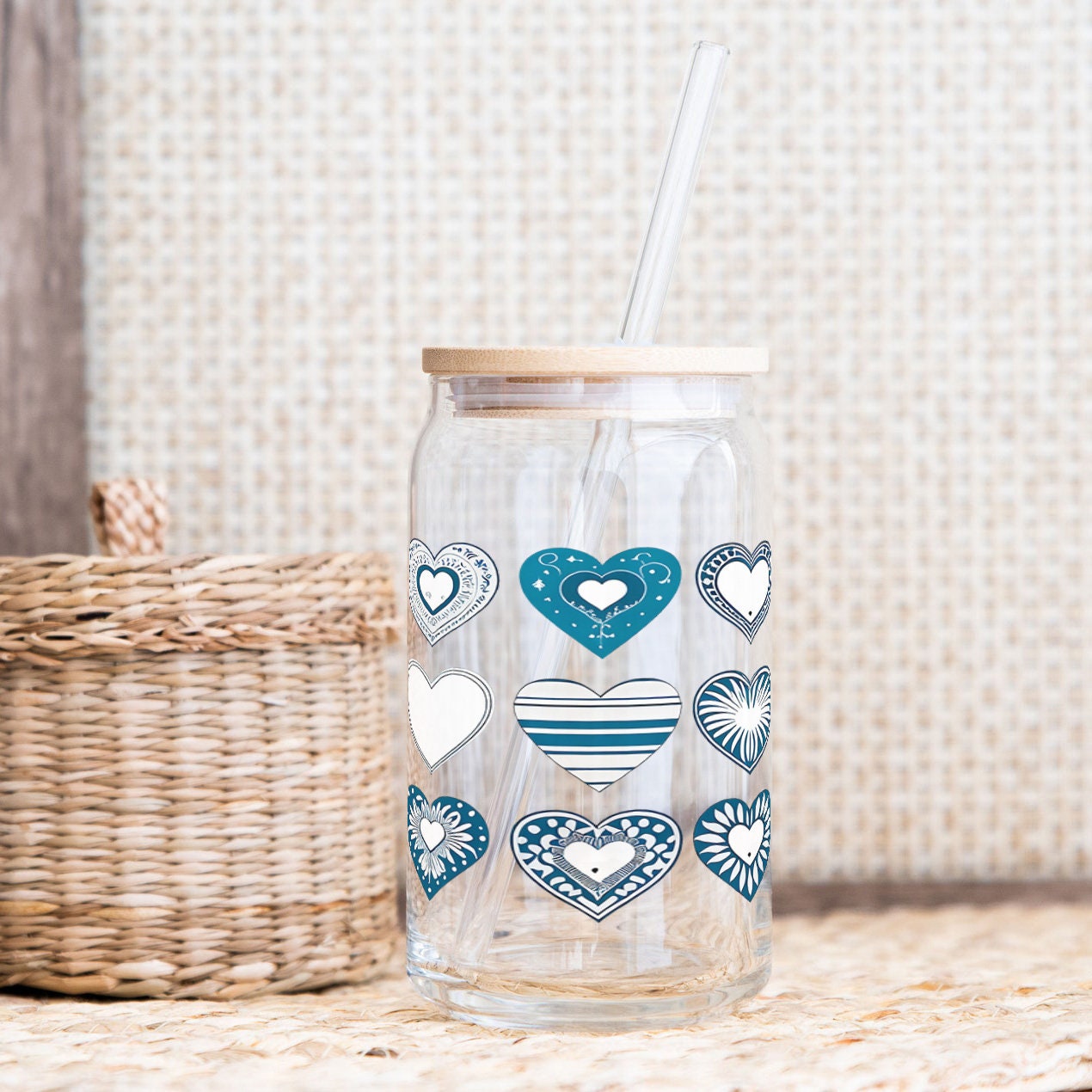 Valentine Hearts Mug Wrap Set, Sublimation Design (Digital Download) - Image 2