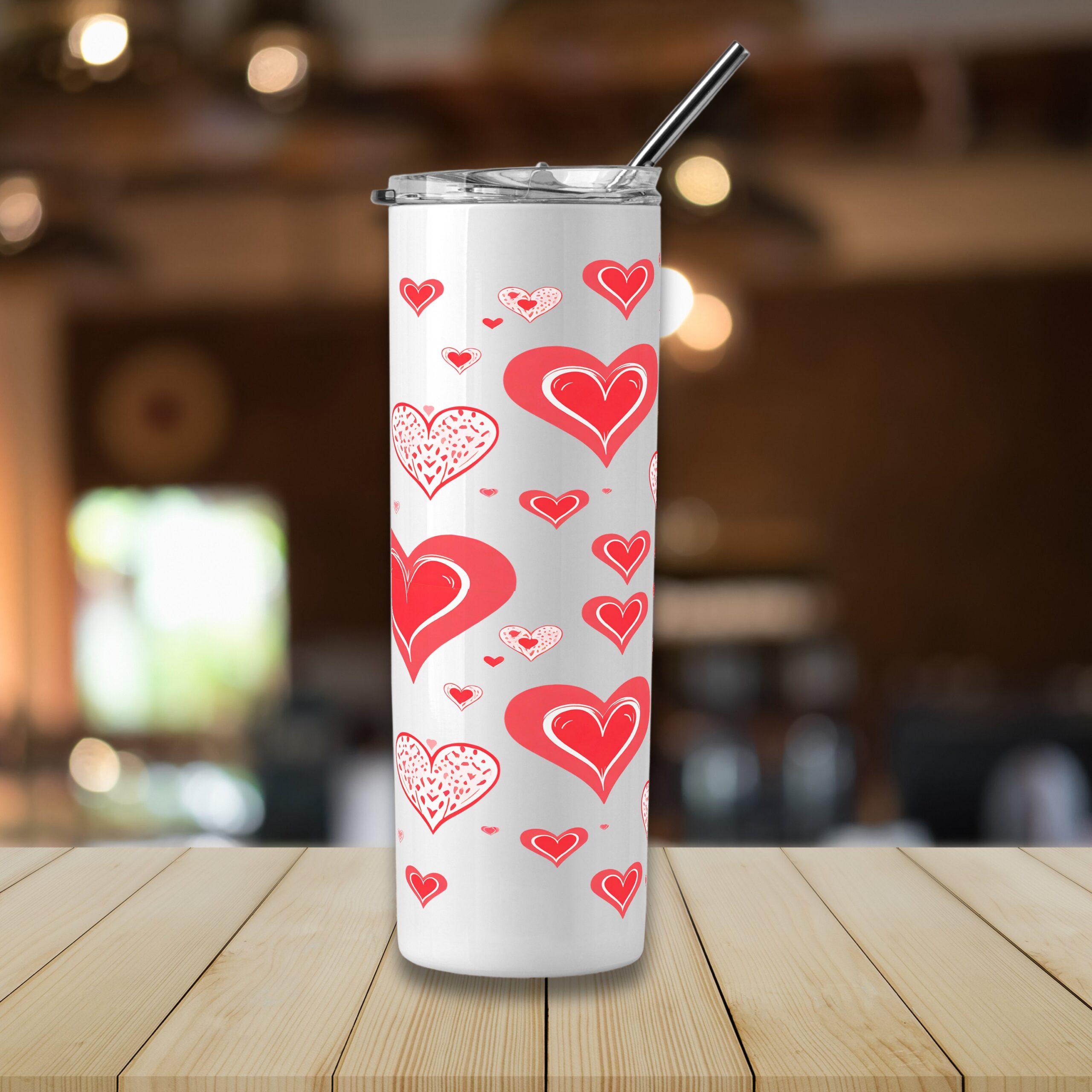 Valentine Hearts Mug and Tumbler Wrap Set, Sublimation Design (Digital Download) - Image 4