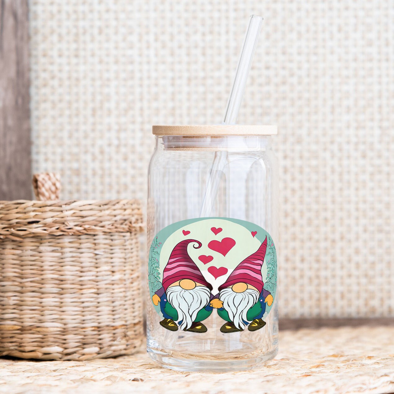 Valentine Gnomes Mug and Tumbler Wrap, Sublimation Design (Digital Download) - Image 2