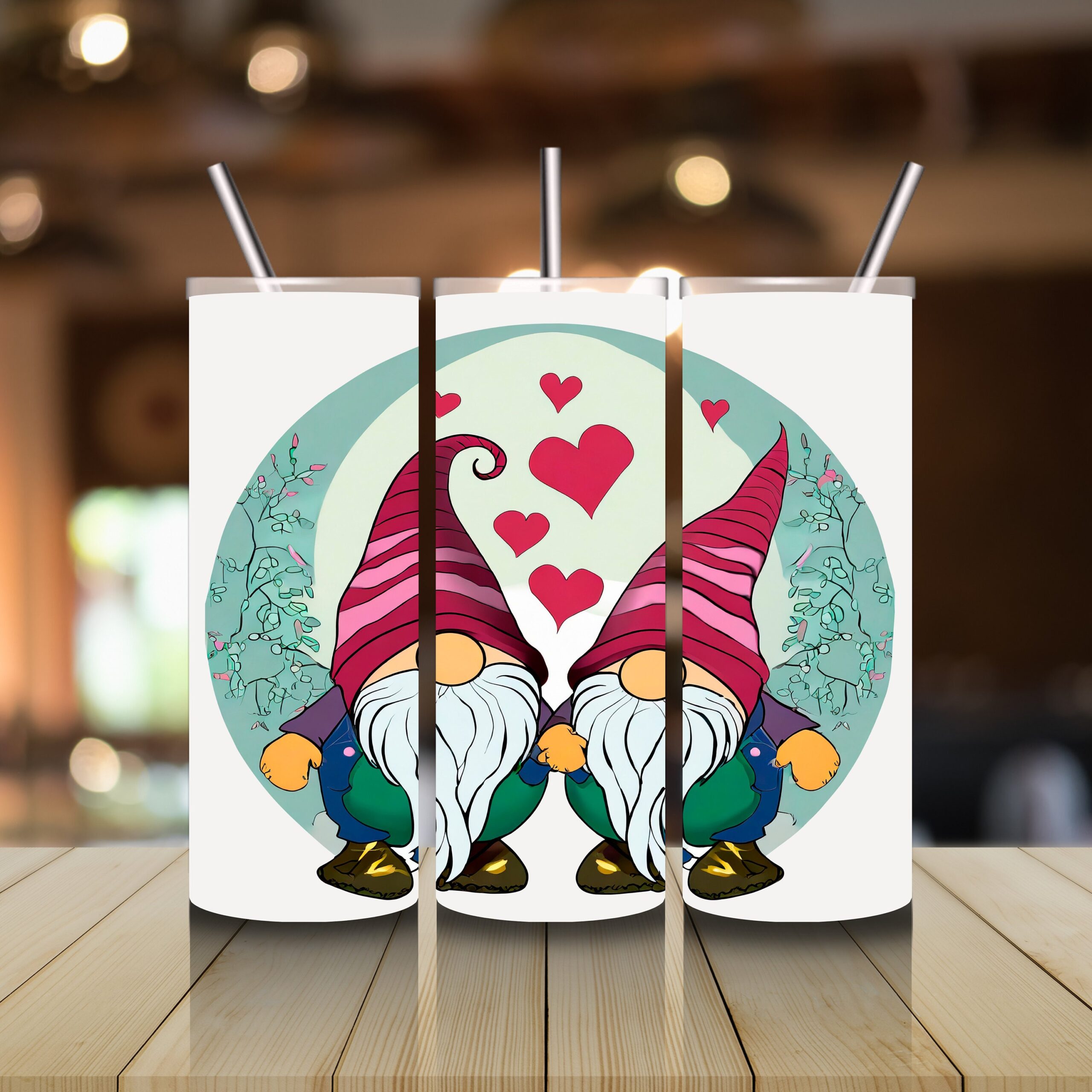 Valentine Gnomes Mug and Tumbler Wrap, Sublimation Design (Digital Download) - Image 6