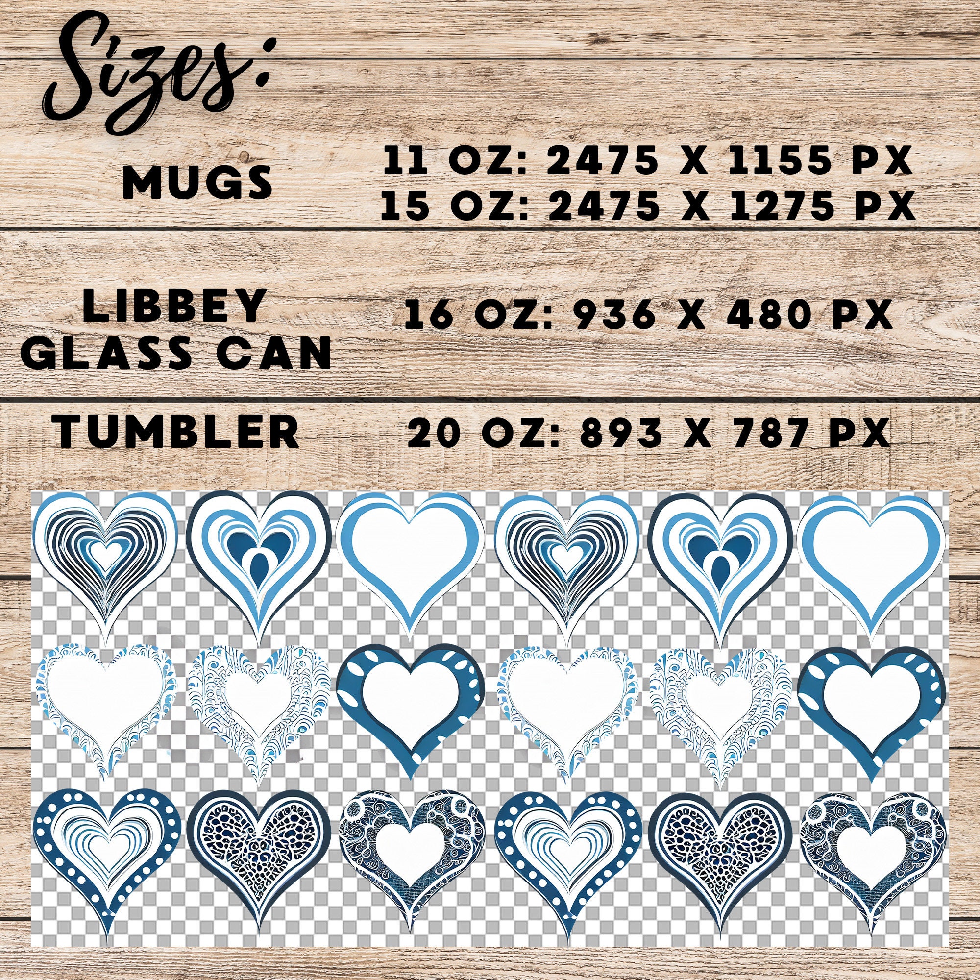 Valentine Hearts Mug and Tumbler Wrap Set (Digital Download) - Image 7