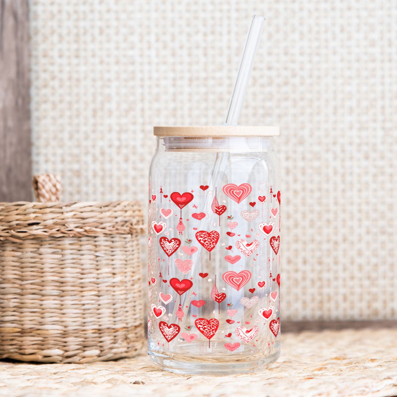 Valentine Hearts Mug and Tumbler Wrap, Sublimation Design (Digital Download) - Image 2
