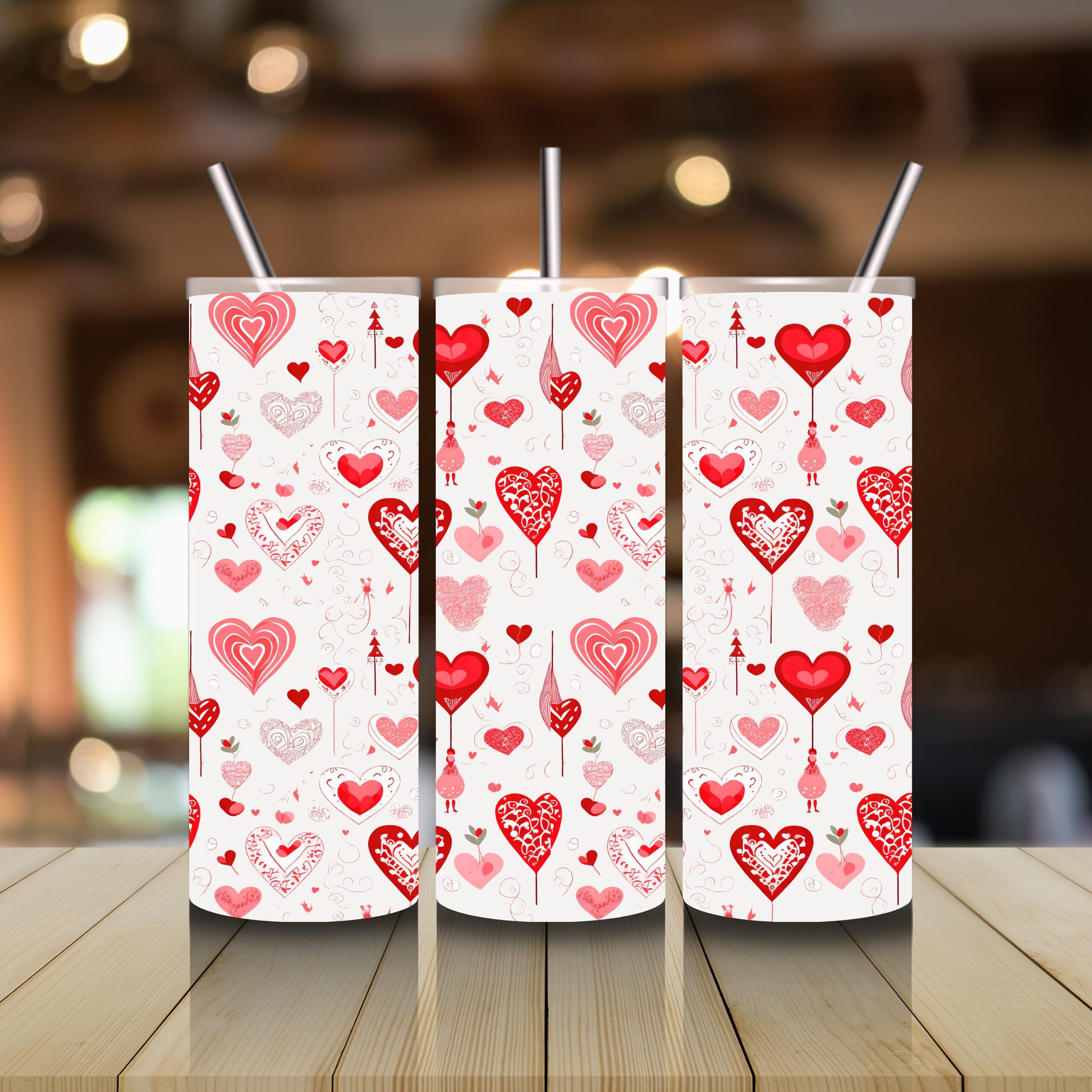 Valentine Hearts Mug and Tumbler Wrap, Sublimation Design (Digital Download) - Image 6