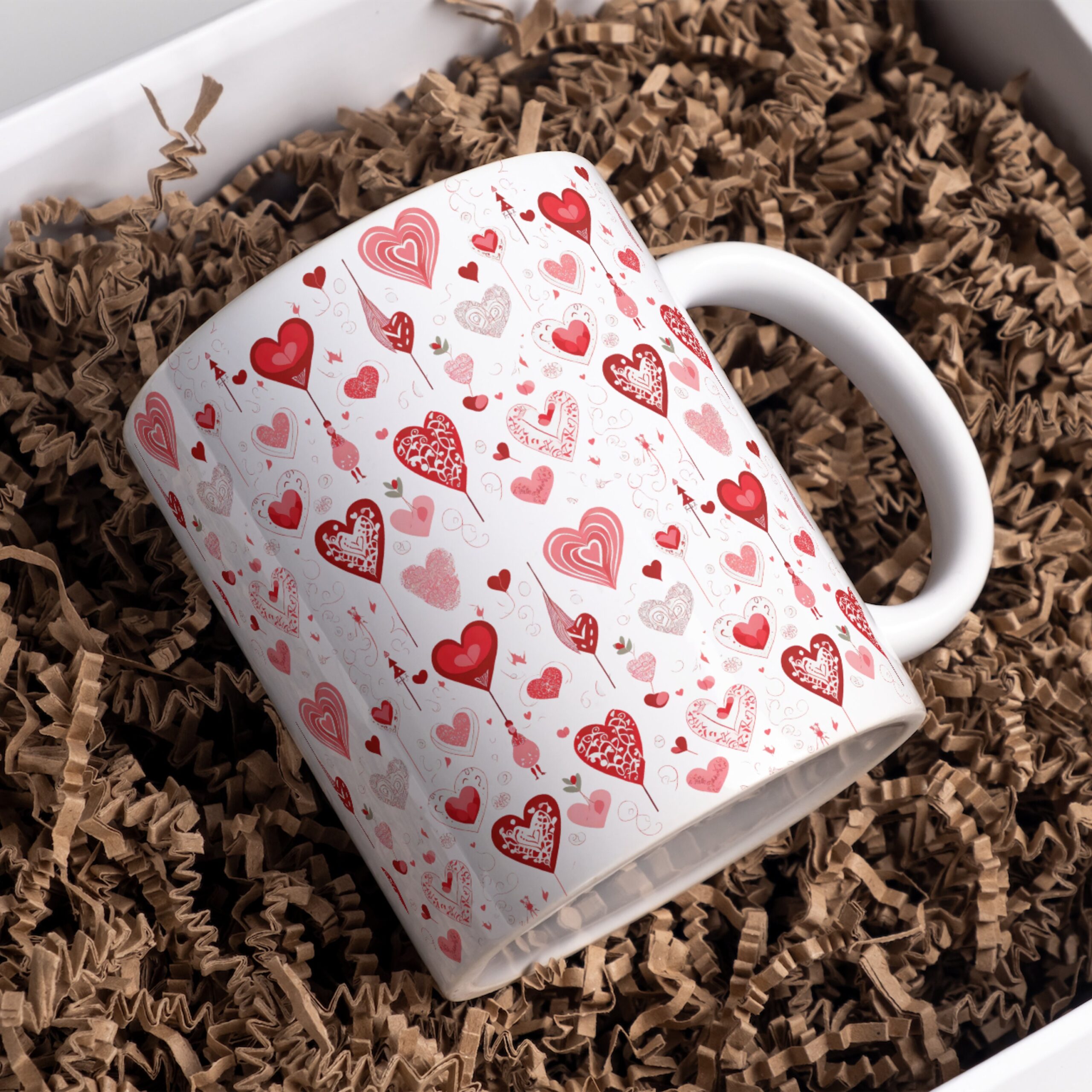 Valentine Hearts Mug and Tumbler Wrap, Sublimation Design (Digital Download) - Image 3