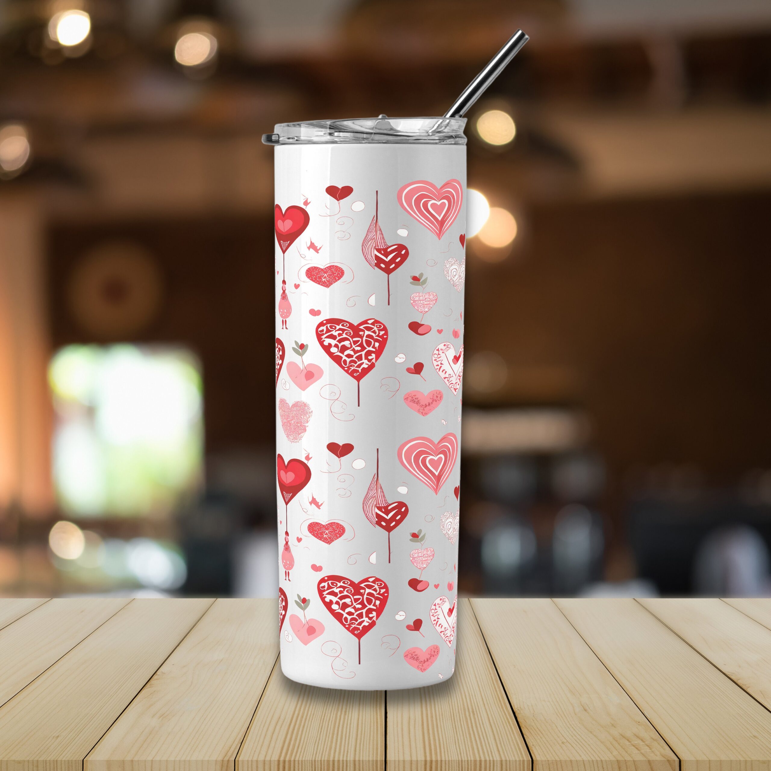 Valentine Hearts Mug and Tumbler Wrap, Sublimation Design (Digital Download) - Image 4