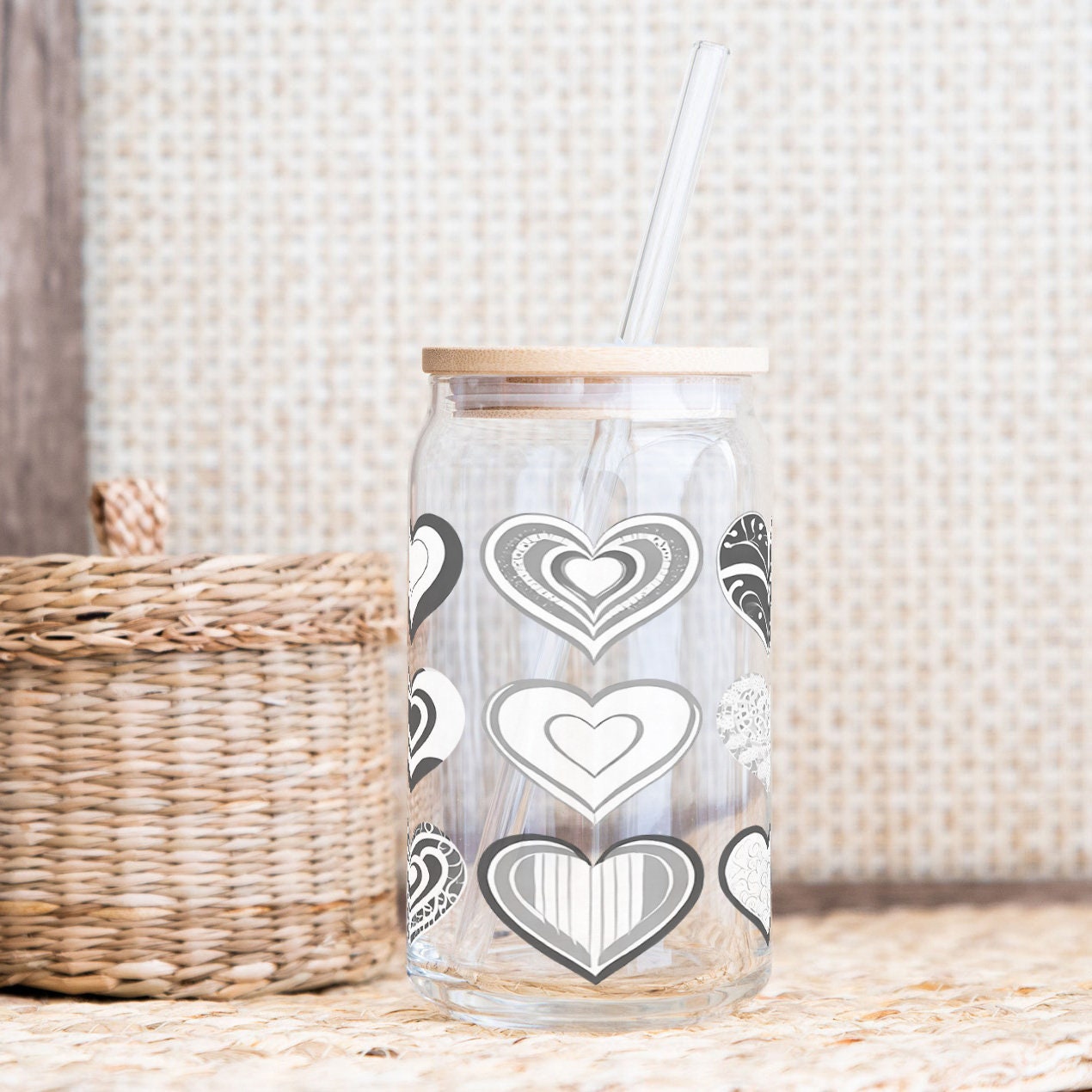 Valentine Hearts Mug and Tumbler Wrap, Sublimation Design (Digital Download) - Image 2