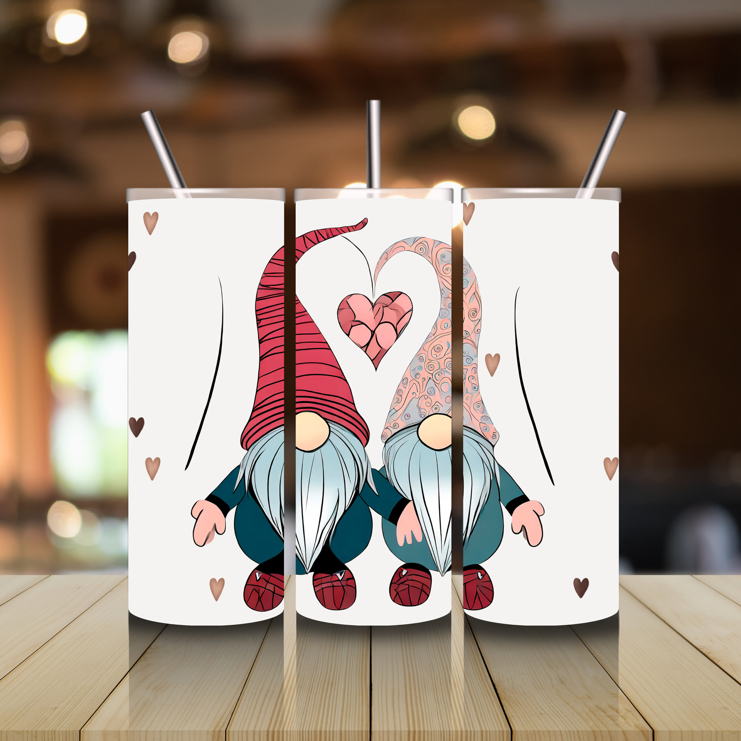 Valentine Gnomes Mug Wrap Set, Sublimation Design (Digital Download) - Image 6