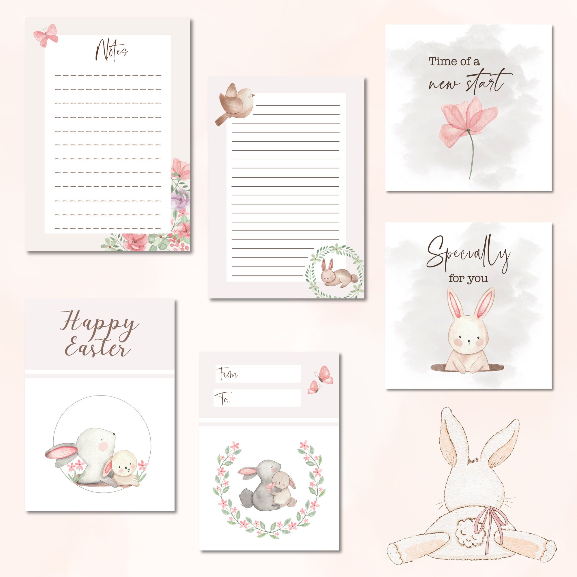 Easter Clipart Mega Bundle: Watercolor Bunnies & Digital Papers (Instant Download) - Image 6