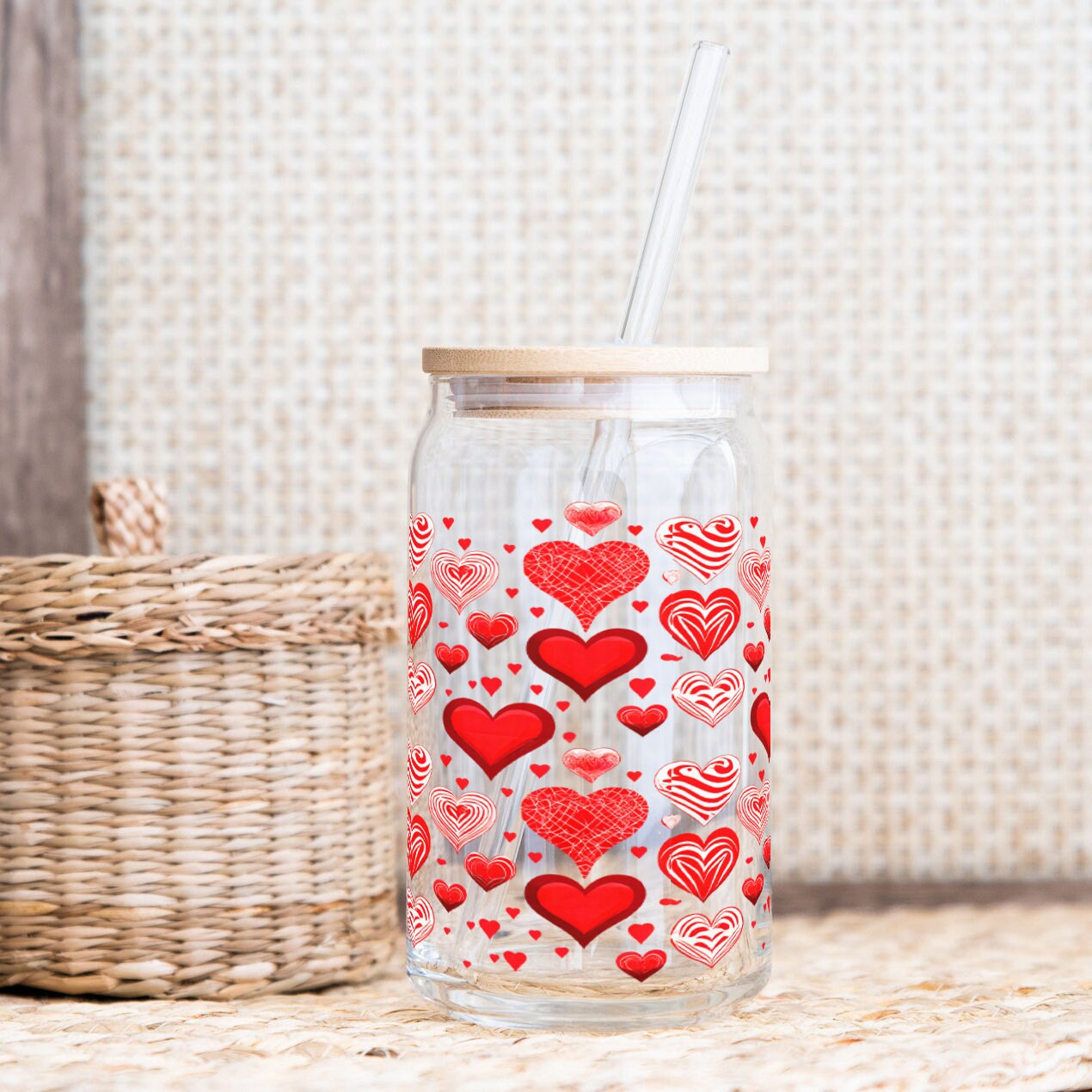 Valentine Hearts Mug & Tumbler Wrap, Sublimation Design (Digital Download) - Image 2