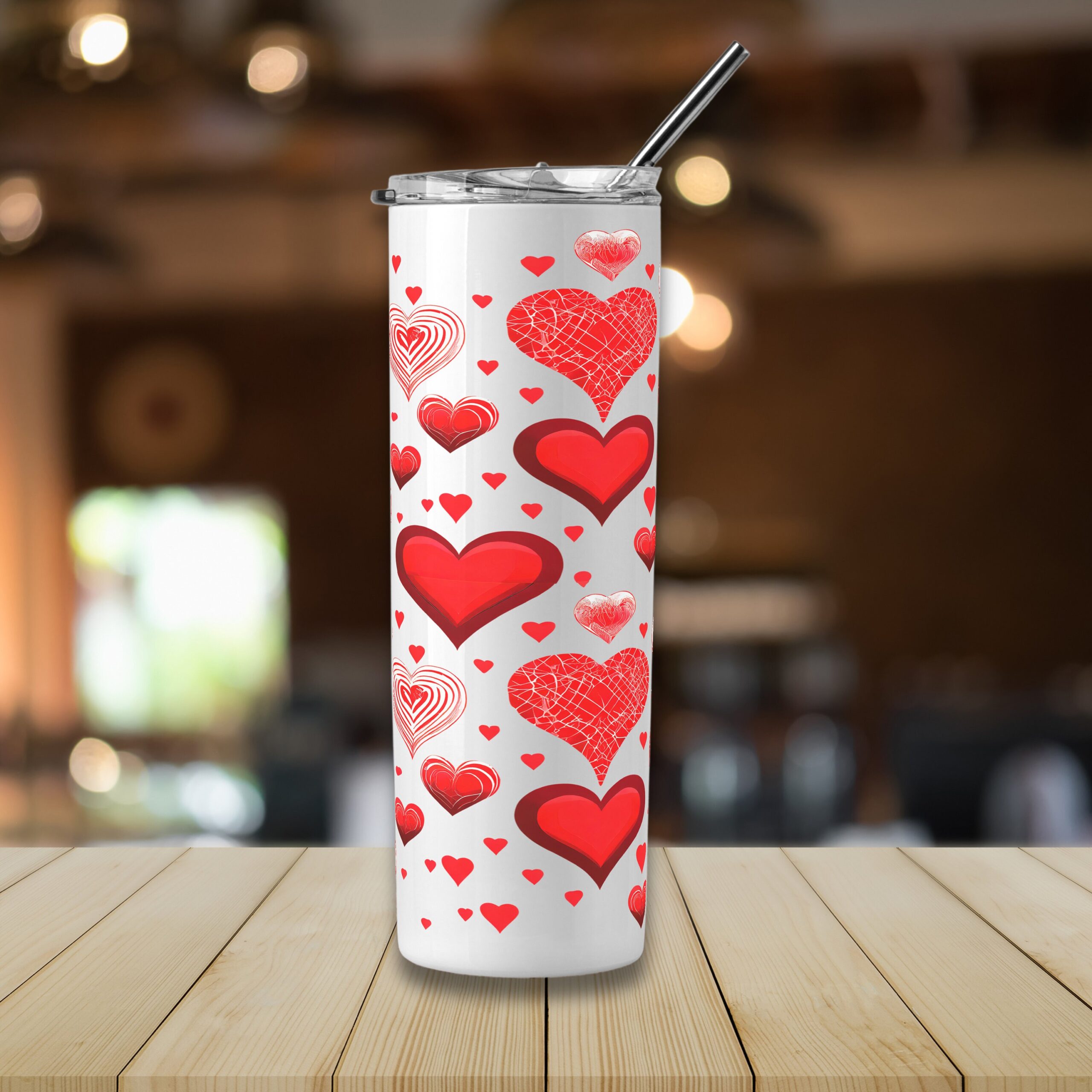 Valentine Hearts Mug & Tumbler Wrap, Sublimation Design (Digital Download) - Image 4