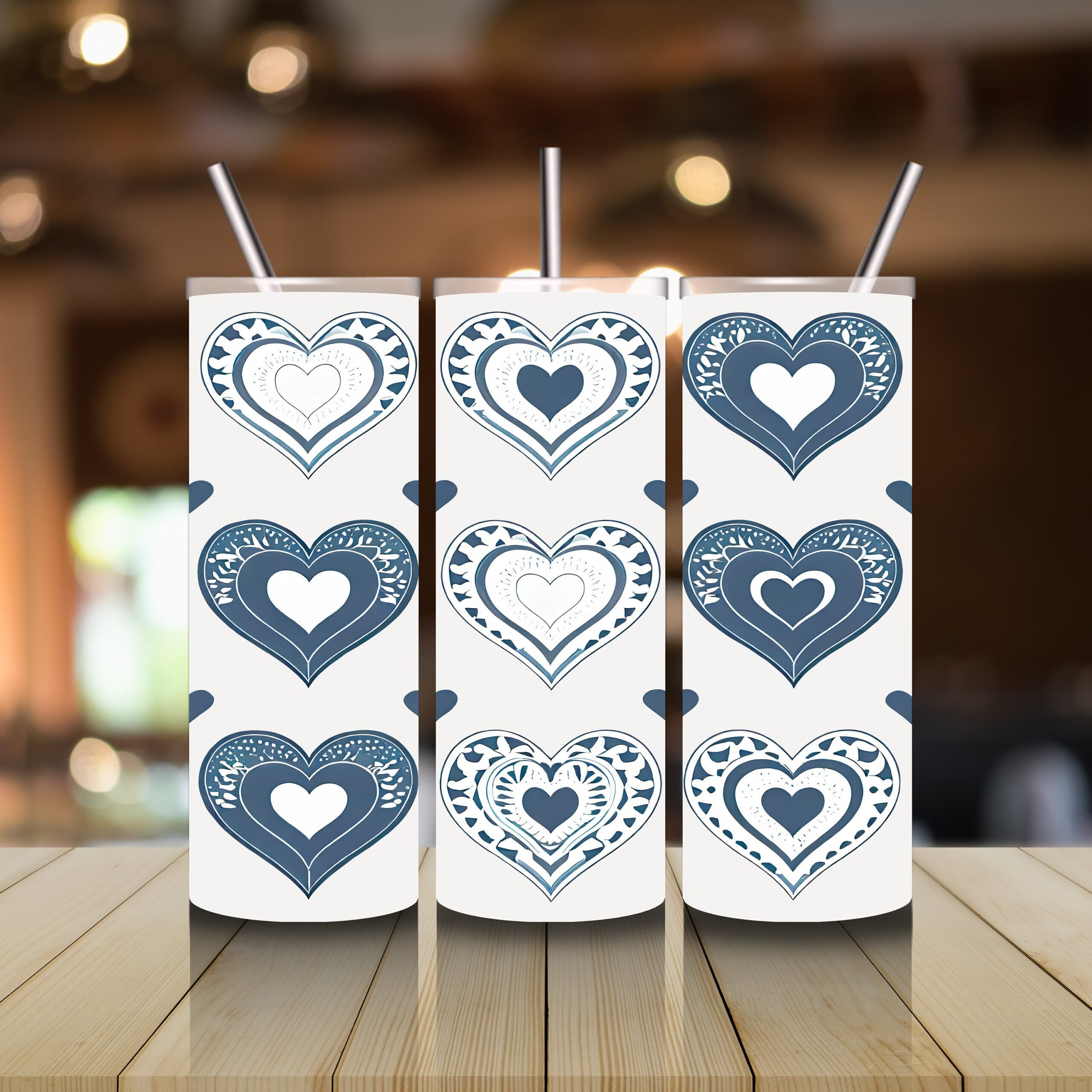 Valentine Hearts Mug and Tumbler Wrap Sublimation Design (Digital Download) - Image 5