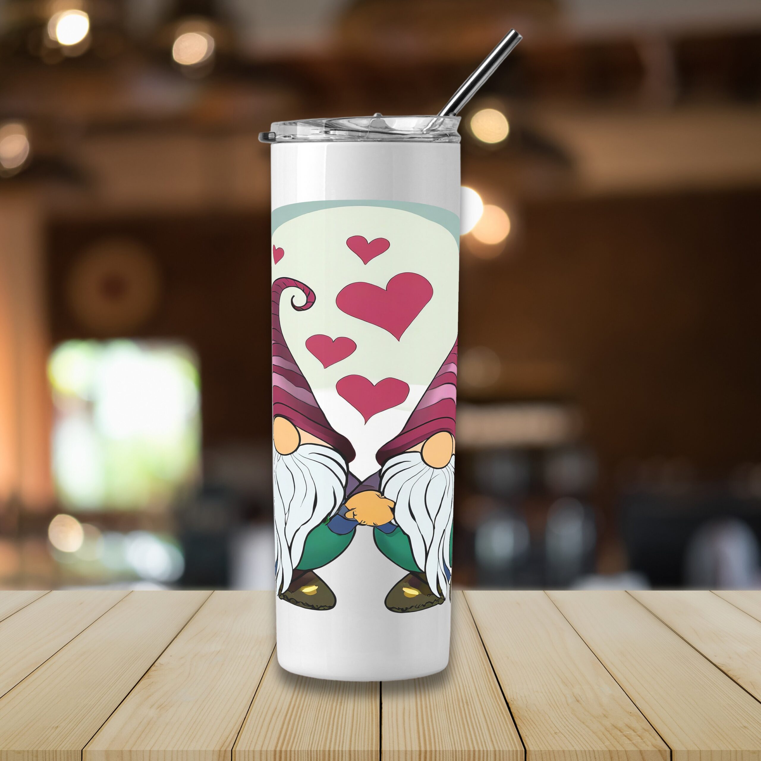 Valentine Gnomes Mug and Tumbler Wrap, Sublimation Design (Digital Download) - Image 4