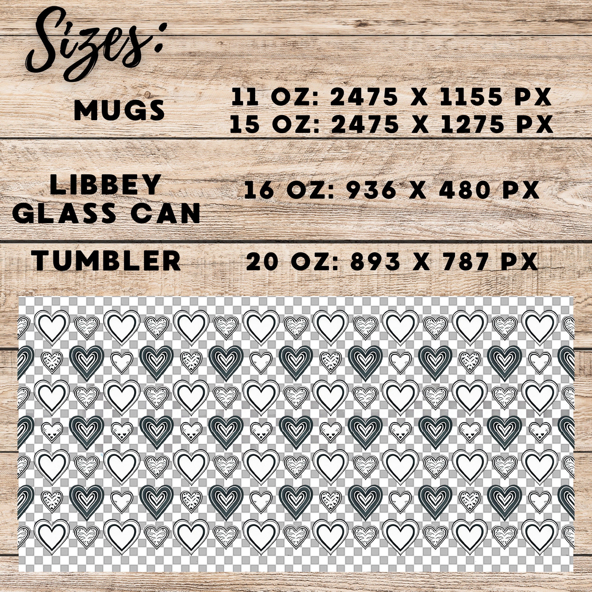 Valentine Hearts Mug and Tumbler Wrap Set (Digital Download) - Image 7