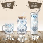 Valentine Hearts Mug and Tumbler Wrap Set (Digital Download)