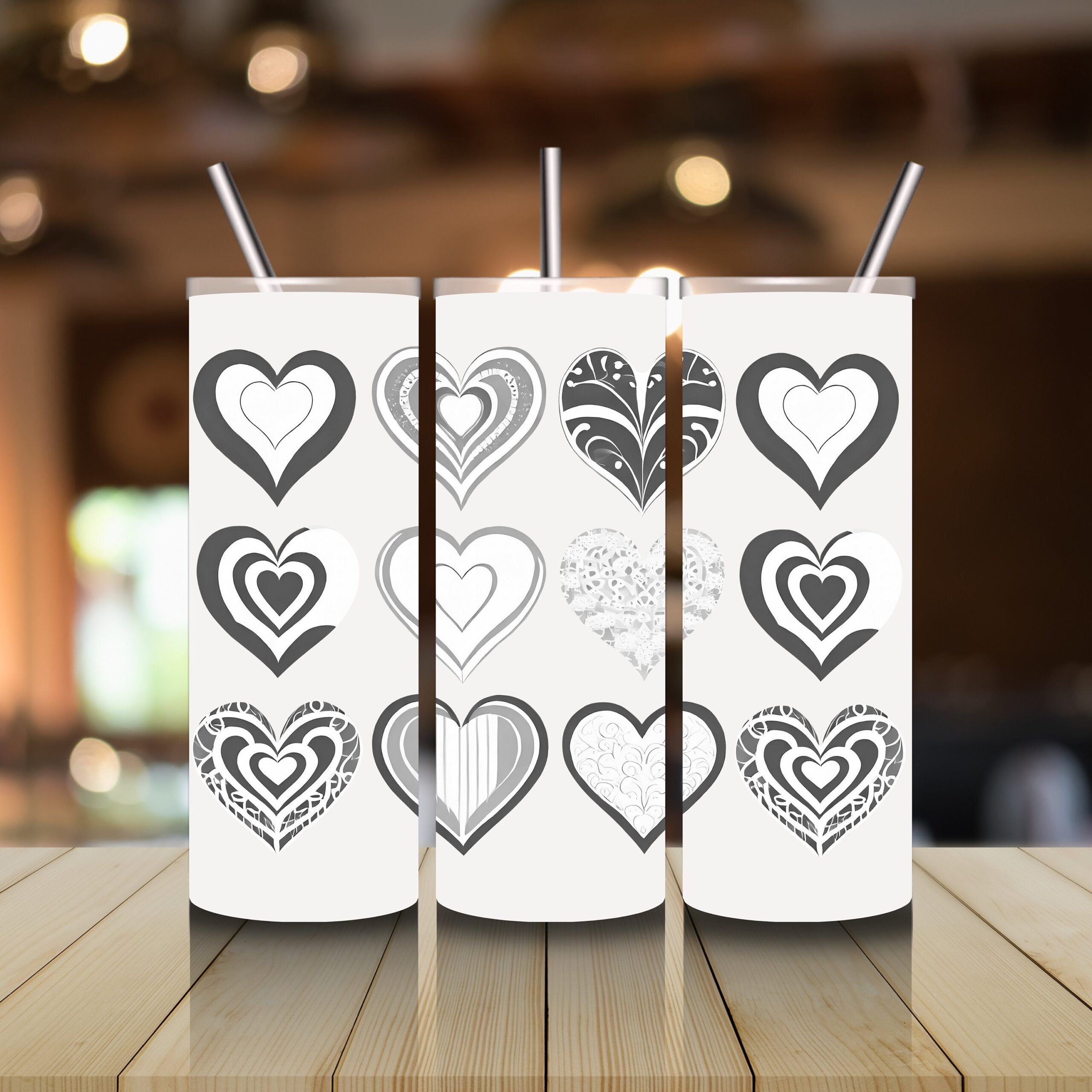 Valentine Hearts Mug and Tumbler Wrap, Sublimation Design (Digital Download) - Image 6