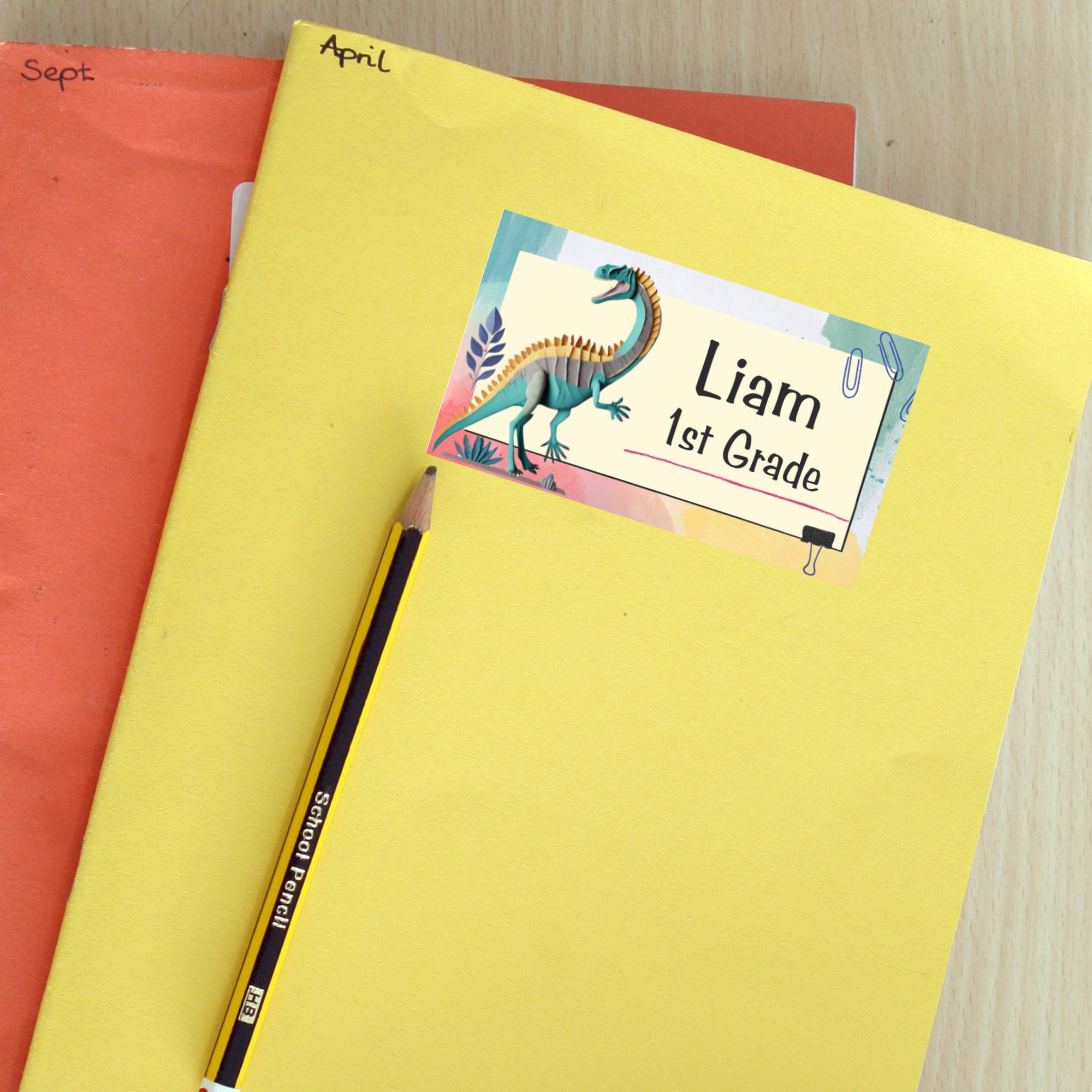 Dinosaur Printable Labels, Back to School Stickers (Editable in Canva) - Image 5