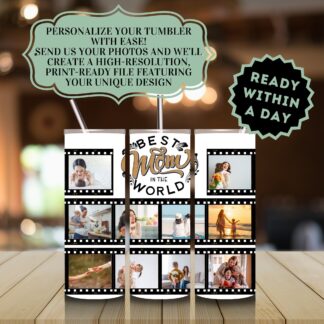 Personalized Photo Collage Tumbler Wrap, Sublimation Design (Digital Download)