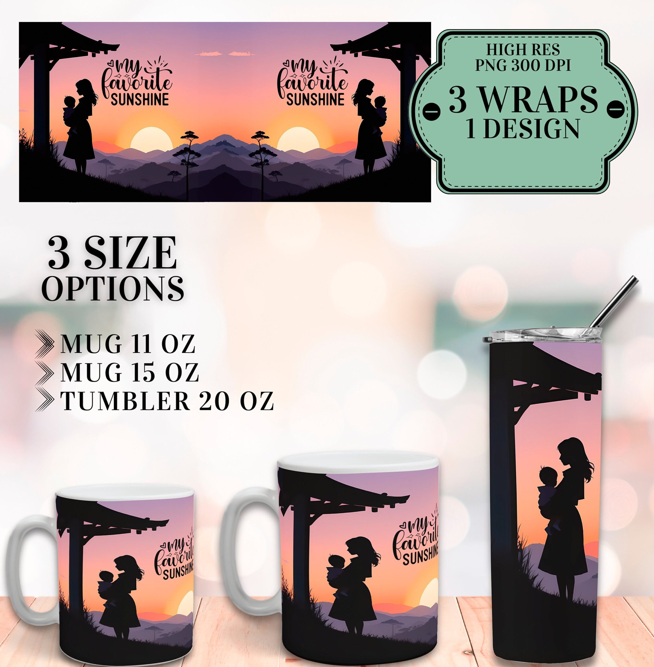 Mother's Day Mug and Tumbler Wrap Set (Digital Download)