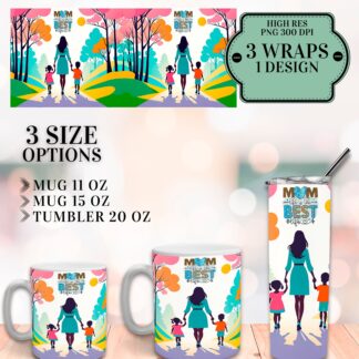 Mother's Day Mug & Tumbler Wrap Set, Family Design (Digital Download)