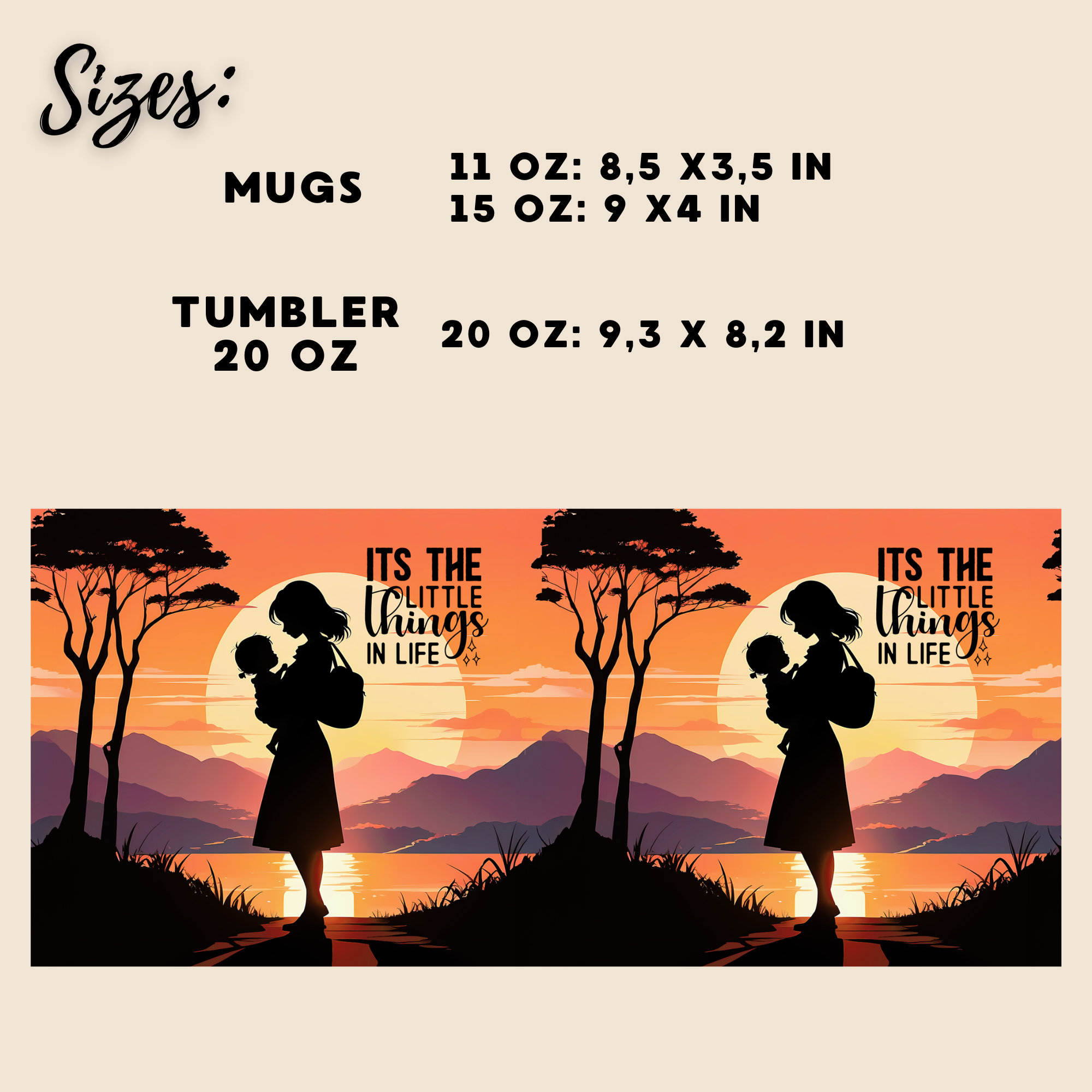 Mother & Child Mug and Tumbler Wrap Design (Digital Download) - Image 9