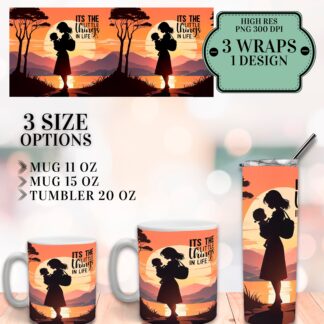 Mother & Child Mug and Tumbler Wrap Design (Digital Download)
