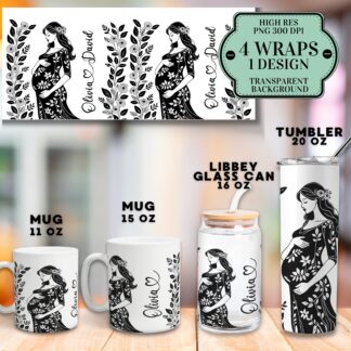 Custom First Mother's Day Mug & Tumbler Wrap Set (Digital Download)