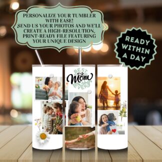 Personalized Photo Collage Tumbler Wrap, Custom Sublimation Design (Digital Download)