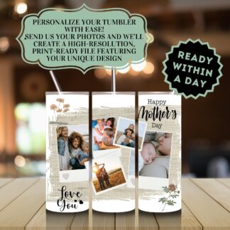 Personalized Photo Collage Tumbler Wrap, Sublimation Design (Digital Download)