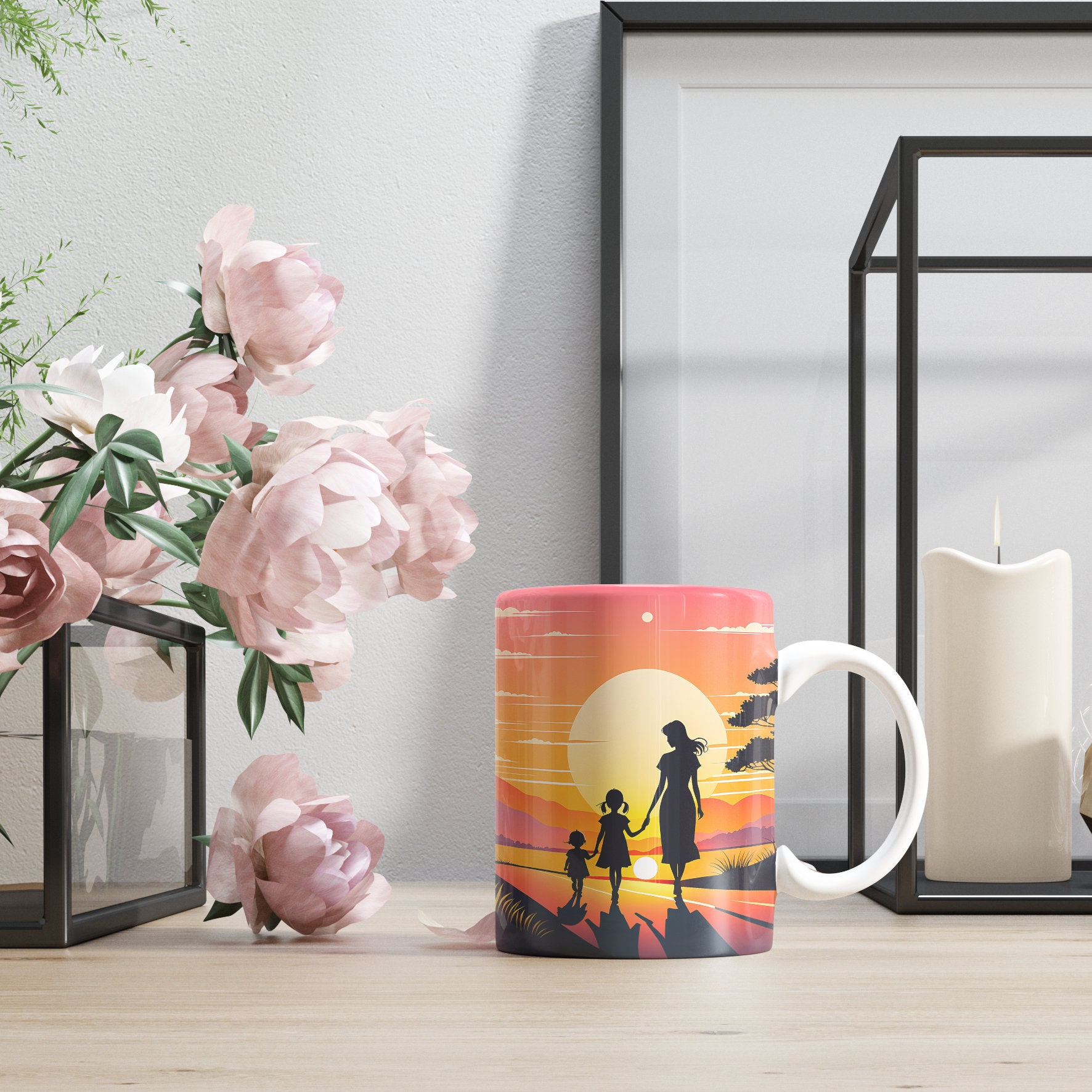 Mother's Day Mug and Tumbler Wrap, Sunset Silhouette (Digital Download) - Image 6