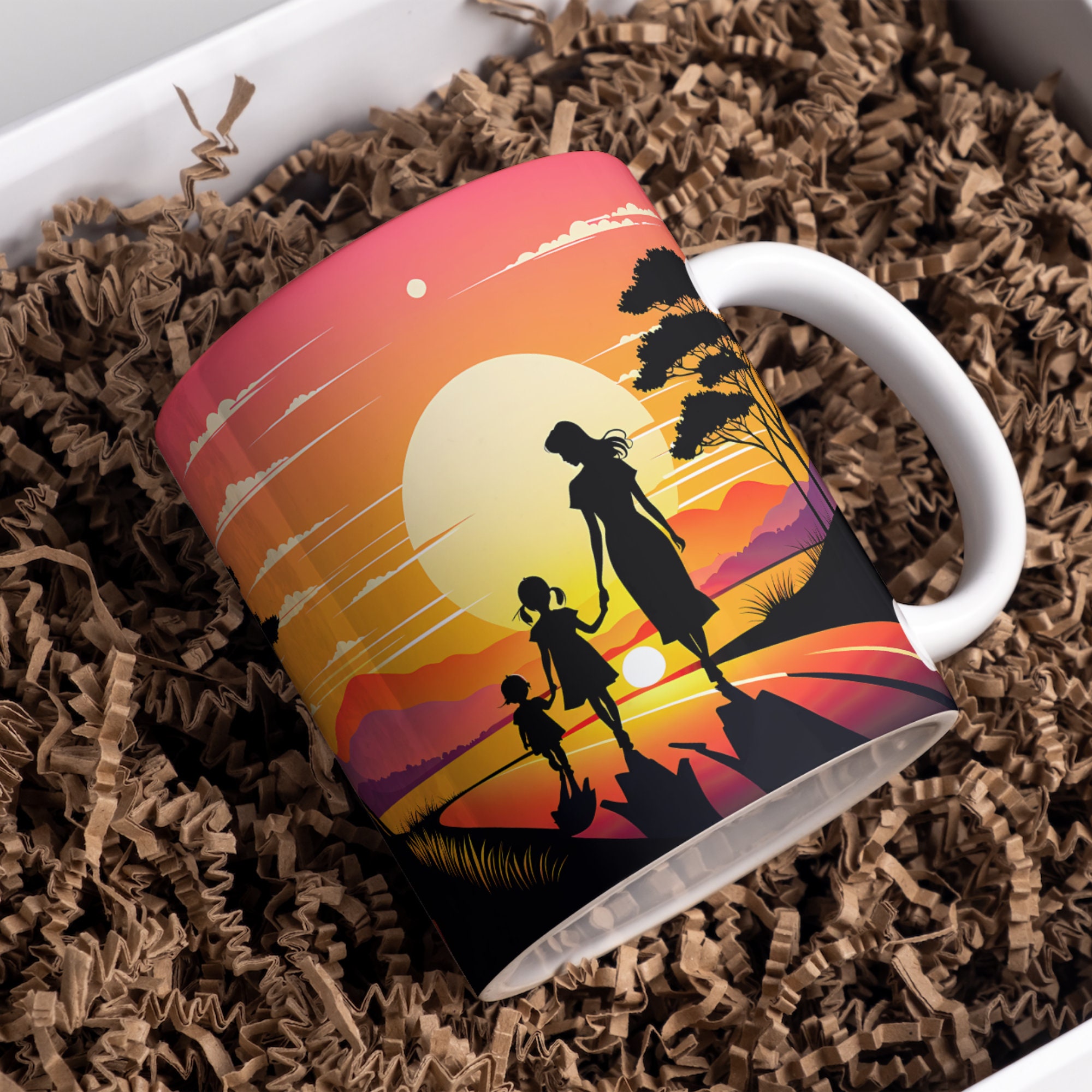 Mother's Day Mug and Tumbler Wrap, Sunset Silhouette (Digital Download) - Image 3