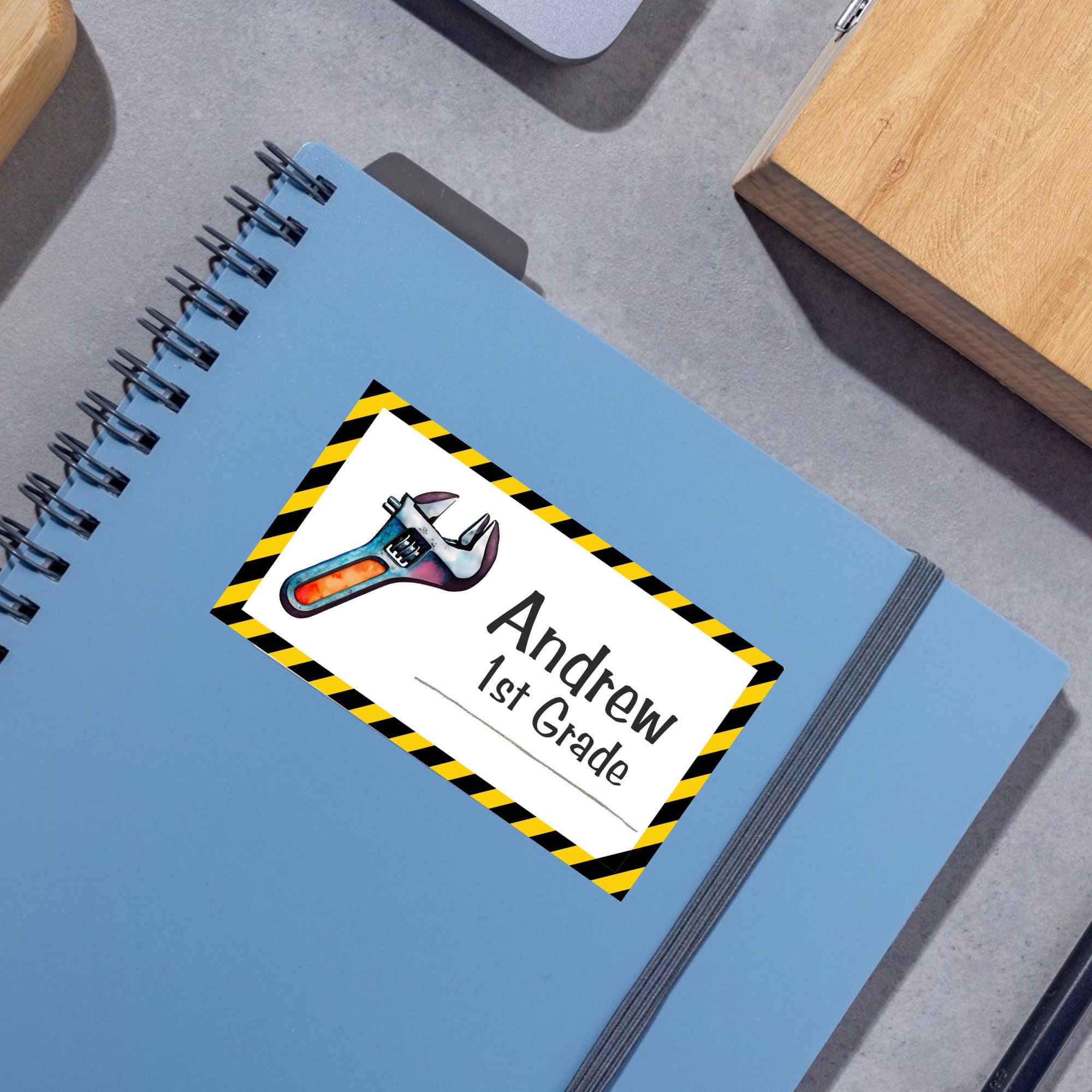 Watercolor Hand Tools Labels, Back to School Stickers (Editable in Canva) - Image 5