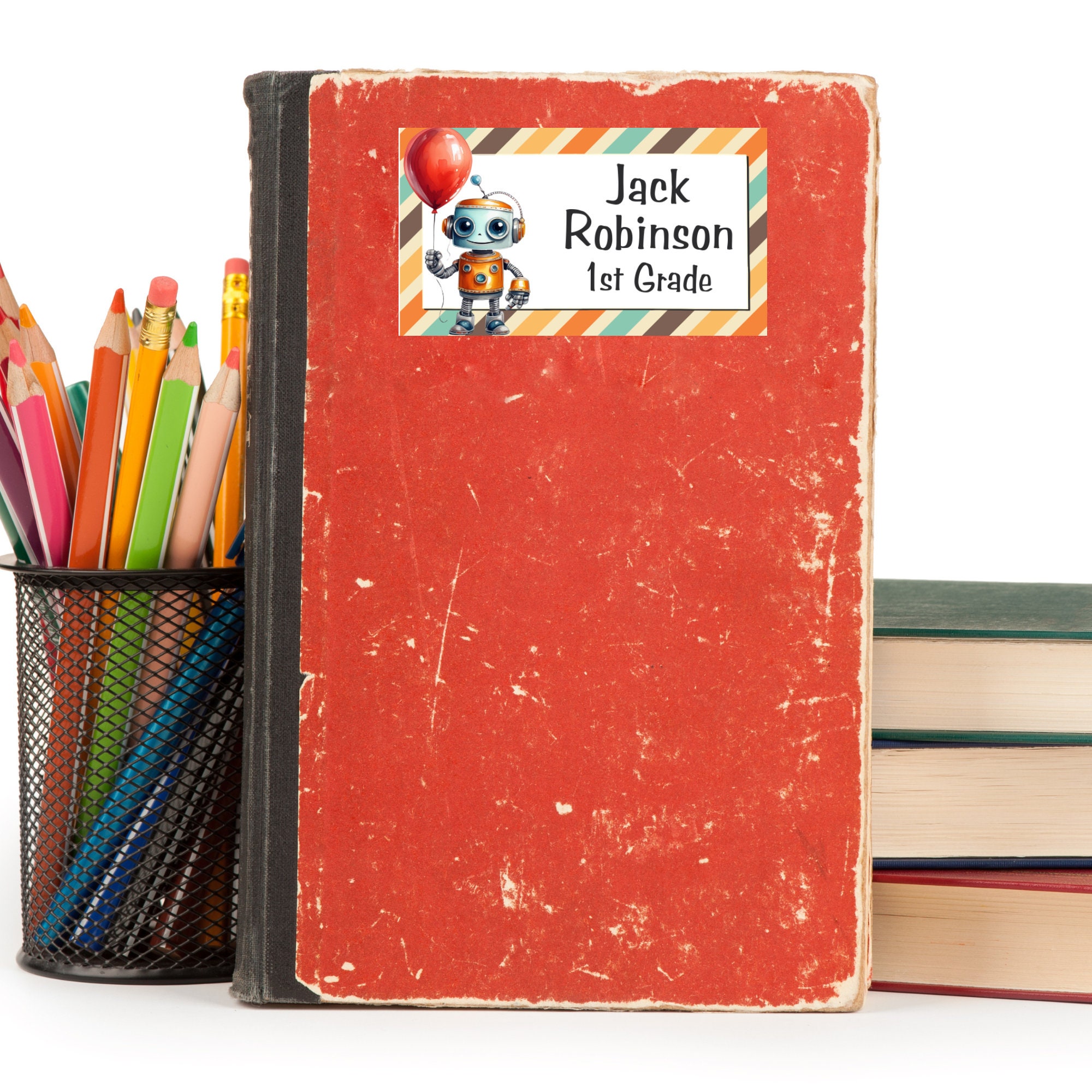 Robots Printable Labels, Back to School Stickers, Editable in Canva (Digital Download) - Image 8