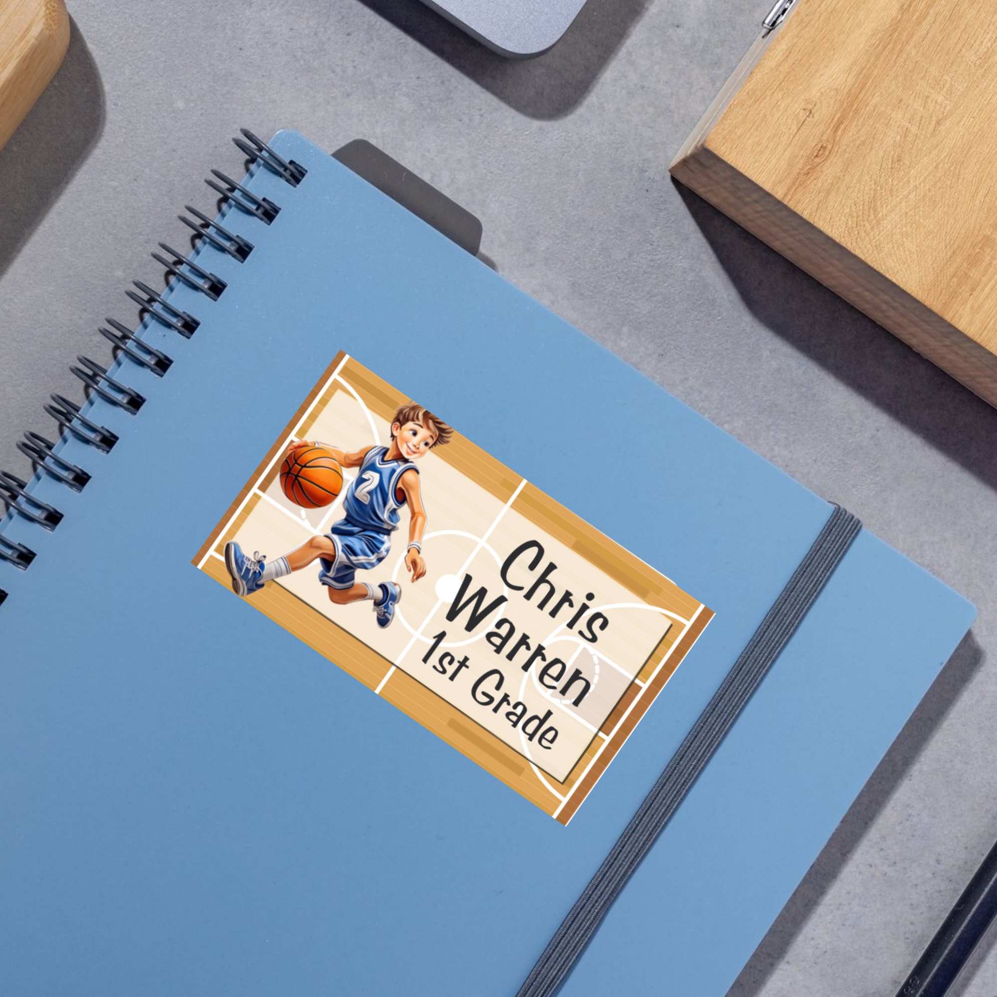 Basketball Labels, Back to School Stickers, Editable in Canva (Digital Download) - Image 5