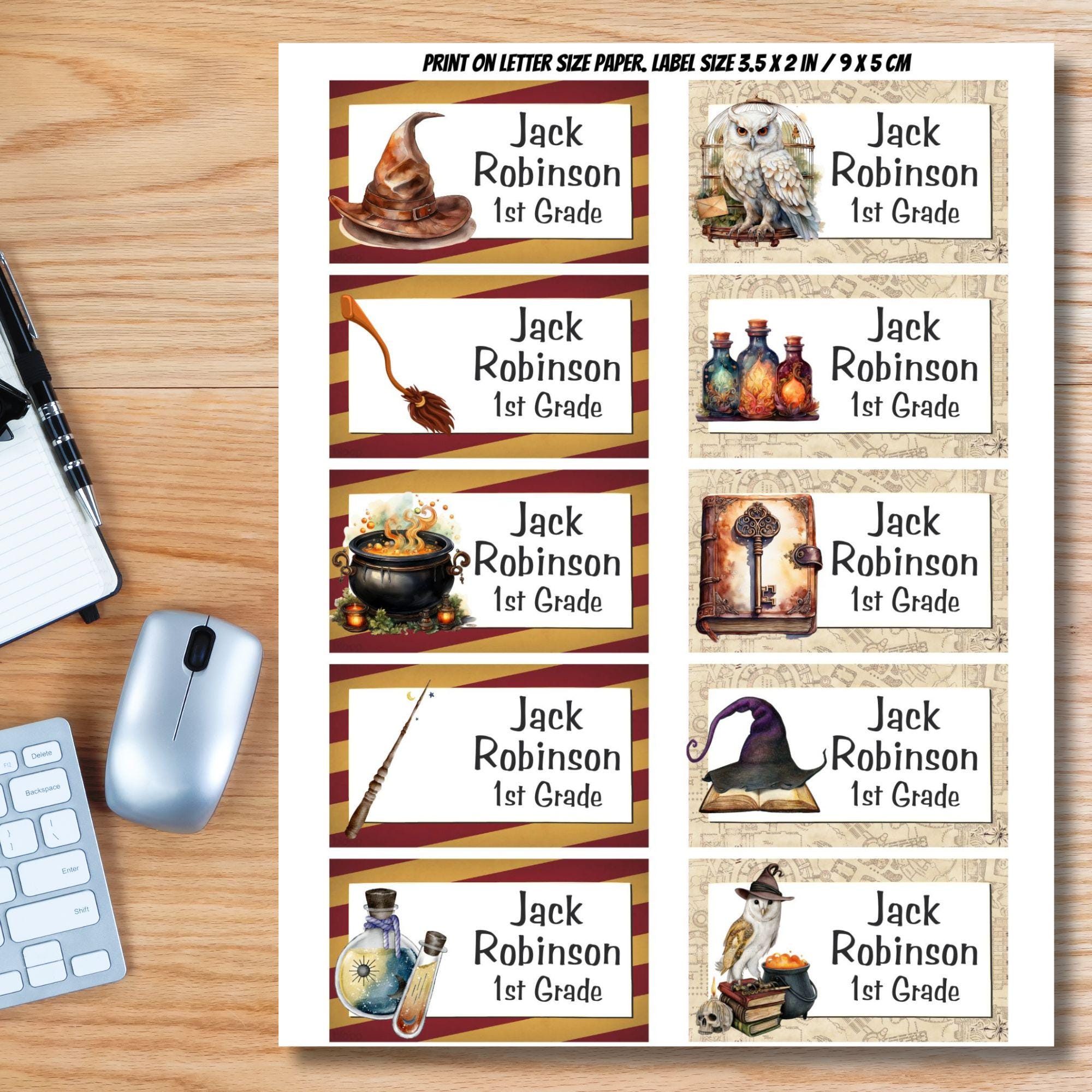 Magic School Labels, Back to School Stickers (Editable Canva, Digital Download) - Image 2