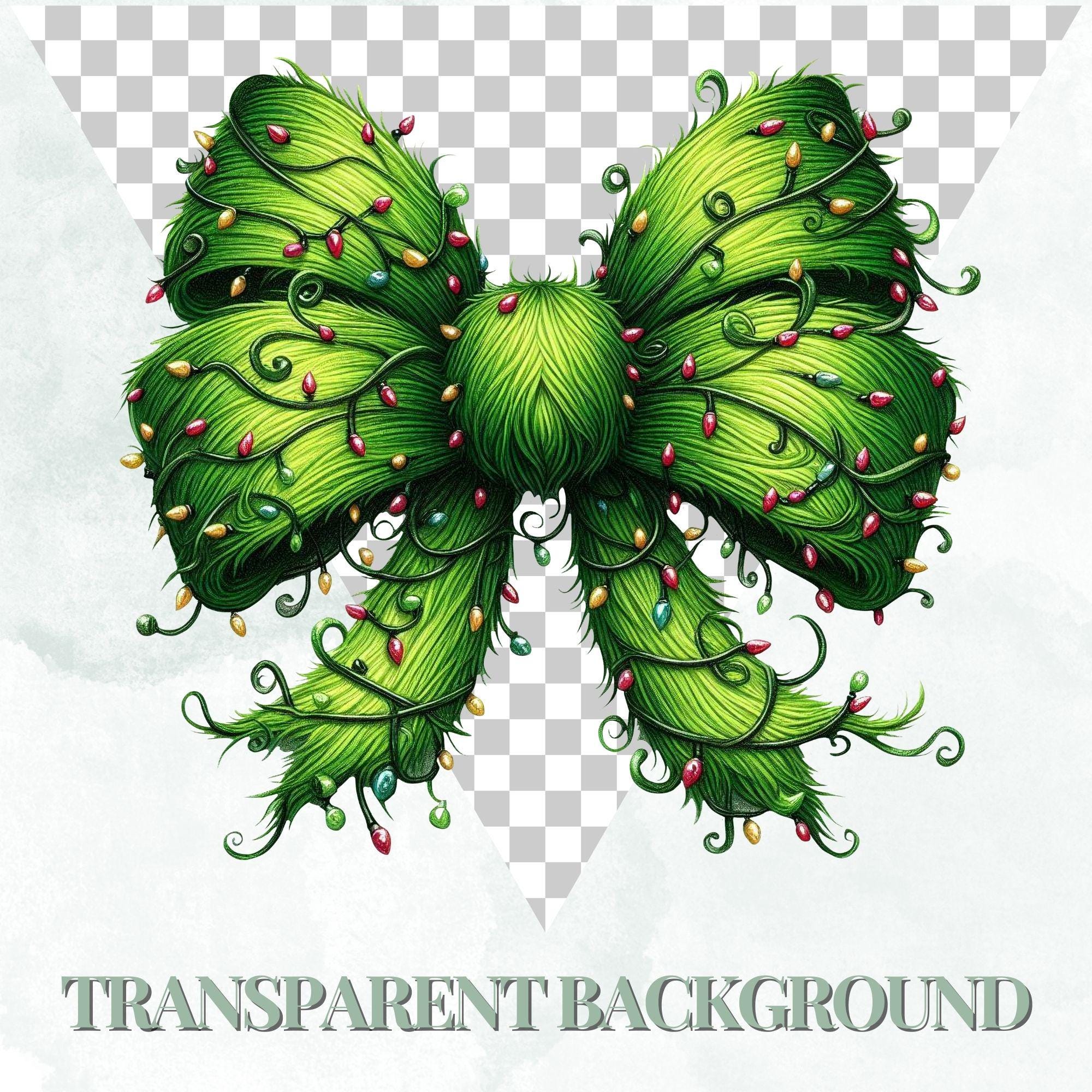 Watercolor Christmas Clipart & Digital Paper Bundle: Red, Green and Plaid Bows (PNG) - Image 5