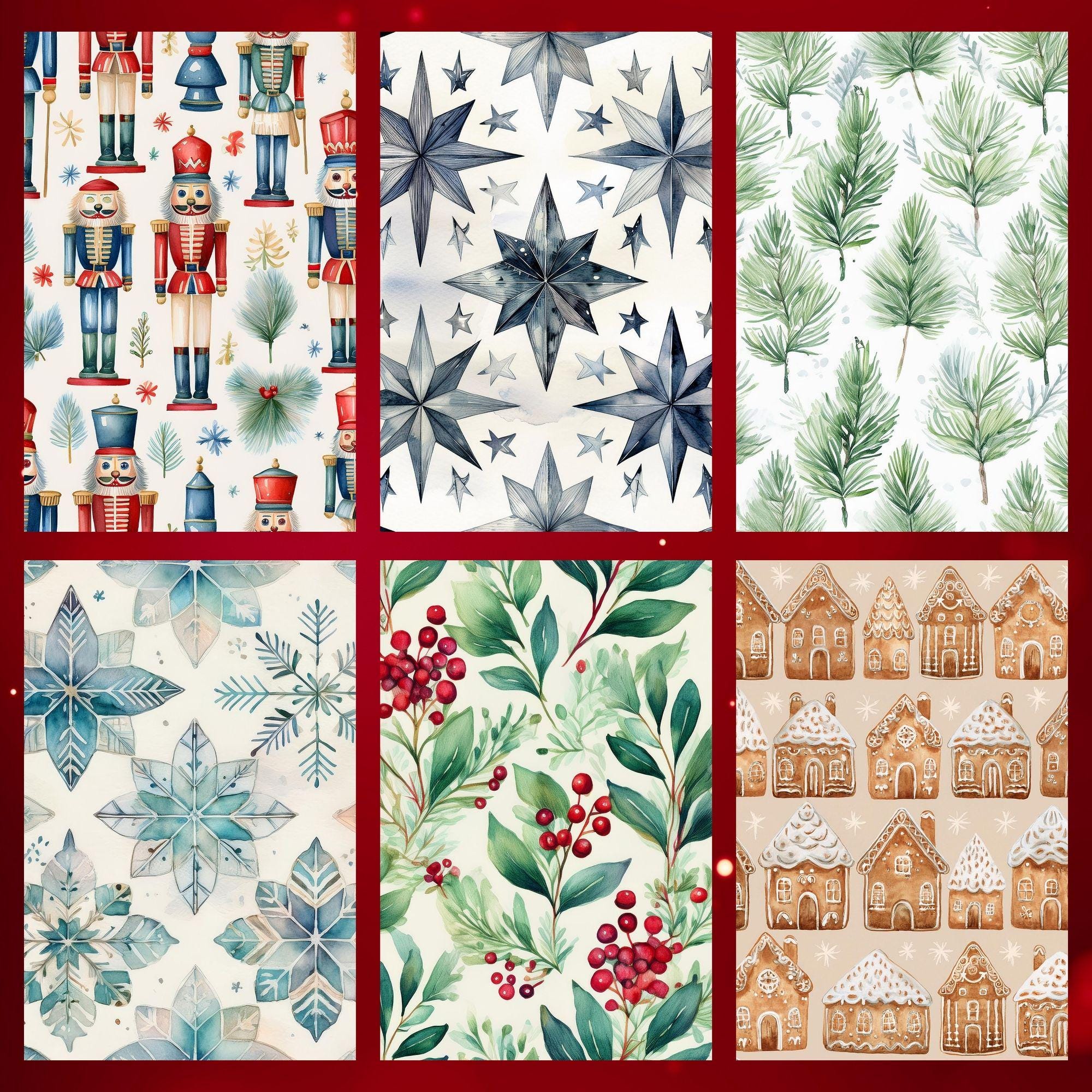36 Scandinavian Christmas Papers – Nordic Winter Seamless Digital Backgrounds for Holiday Crafts - Image 4