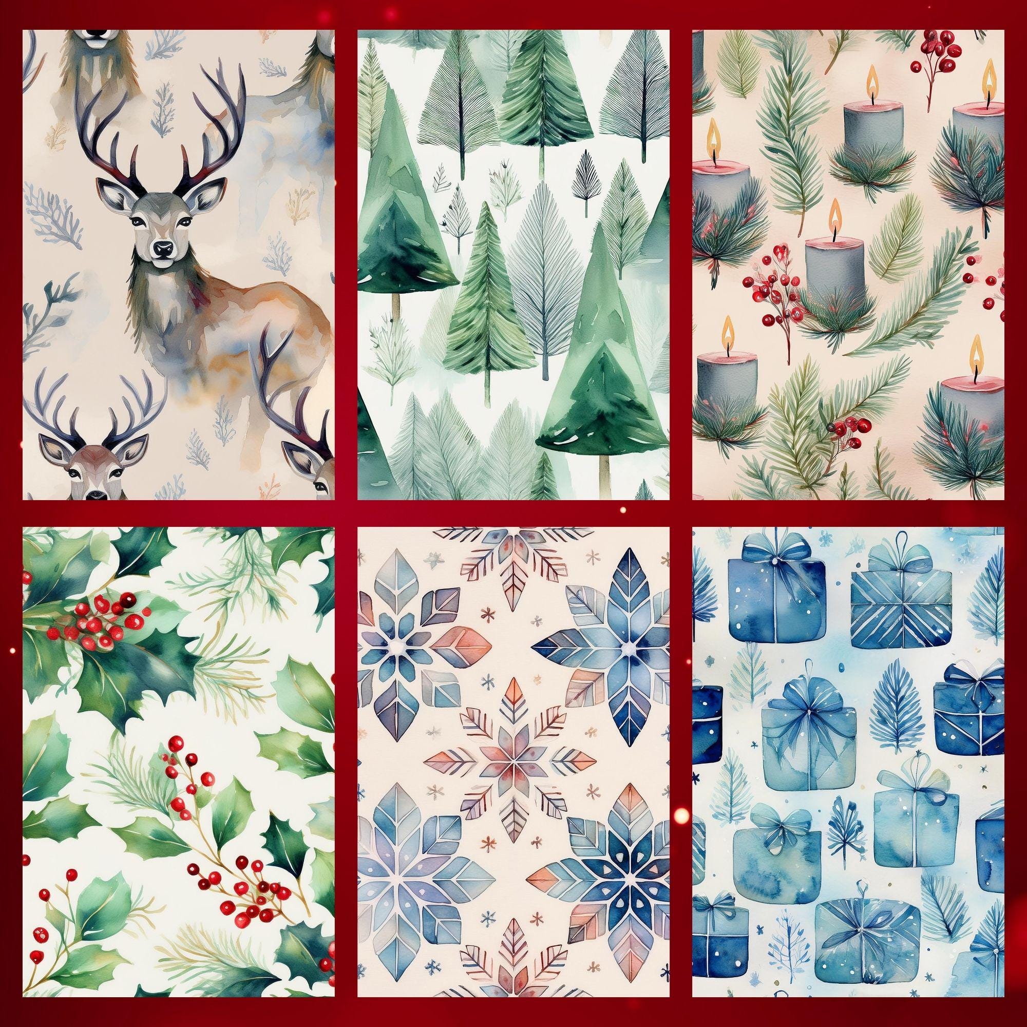 36 Scandinavian Christmas Papers – Nordic Winter Seamless Digital Backgrounds for Holiday Crafts - Image 5
