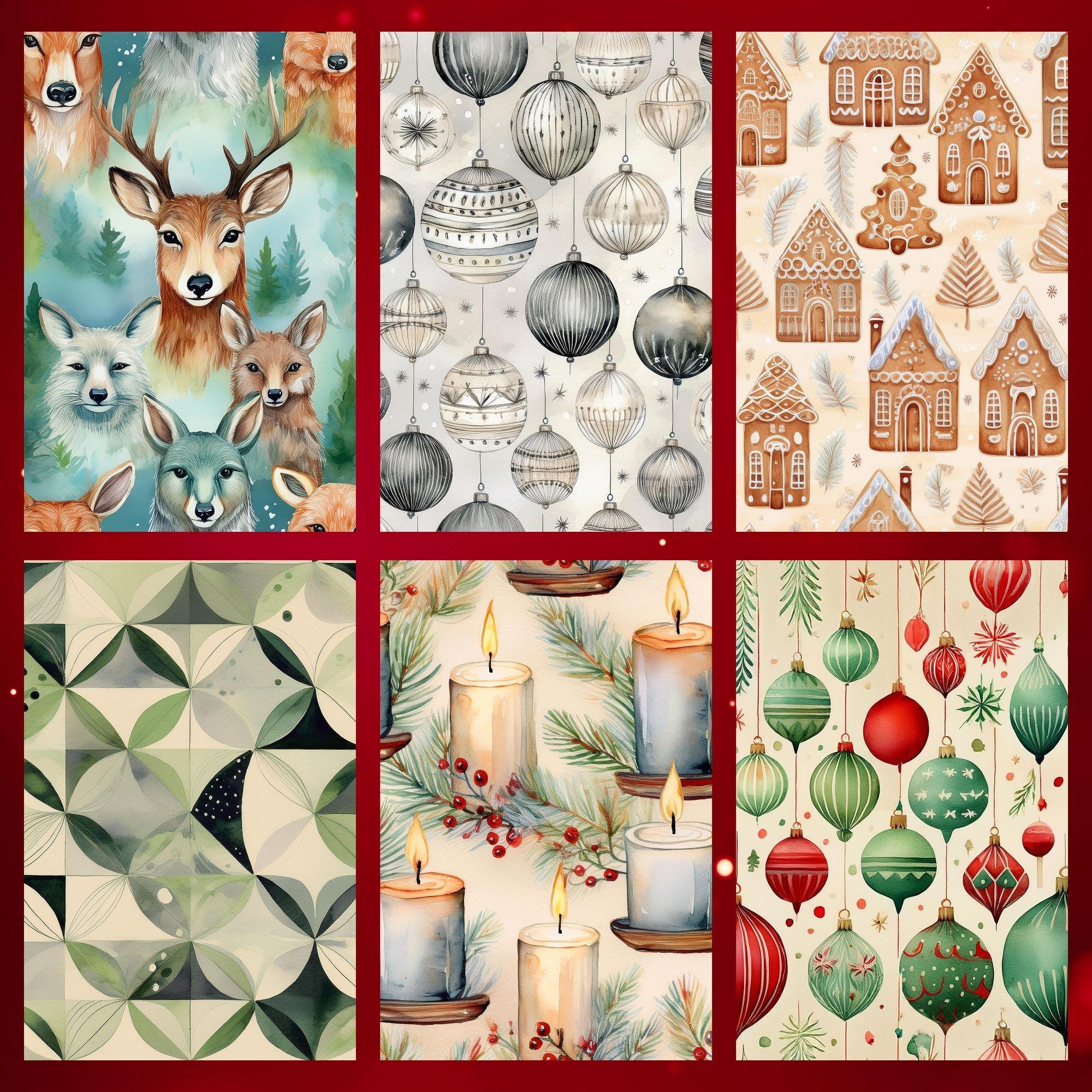 36 Scandinavian Christmas Papers – Nordic Winter Seamless Digital Backgrounds for Holiday Crafts - Image 6