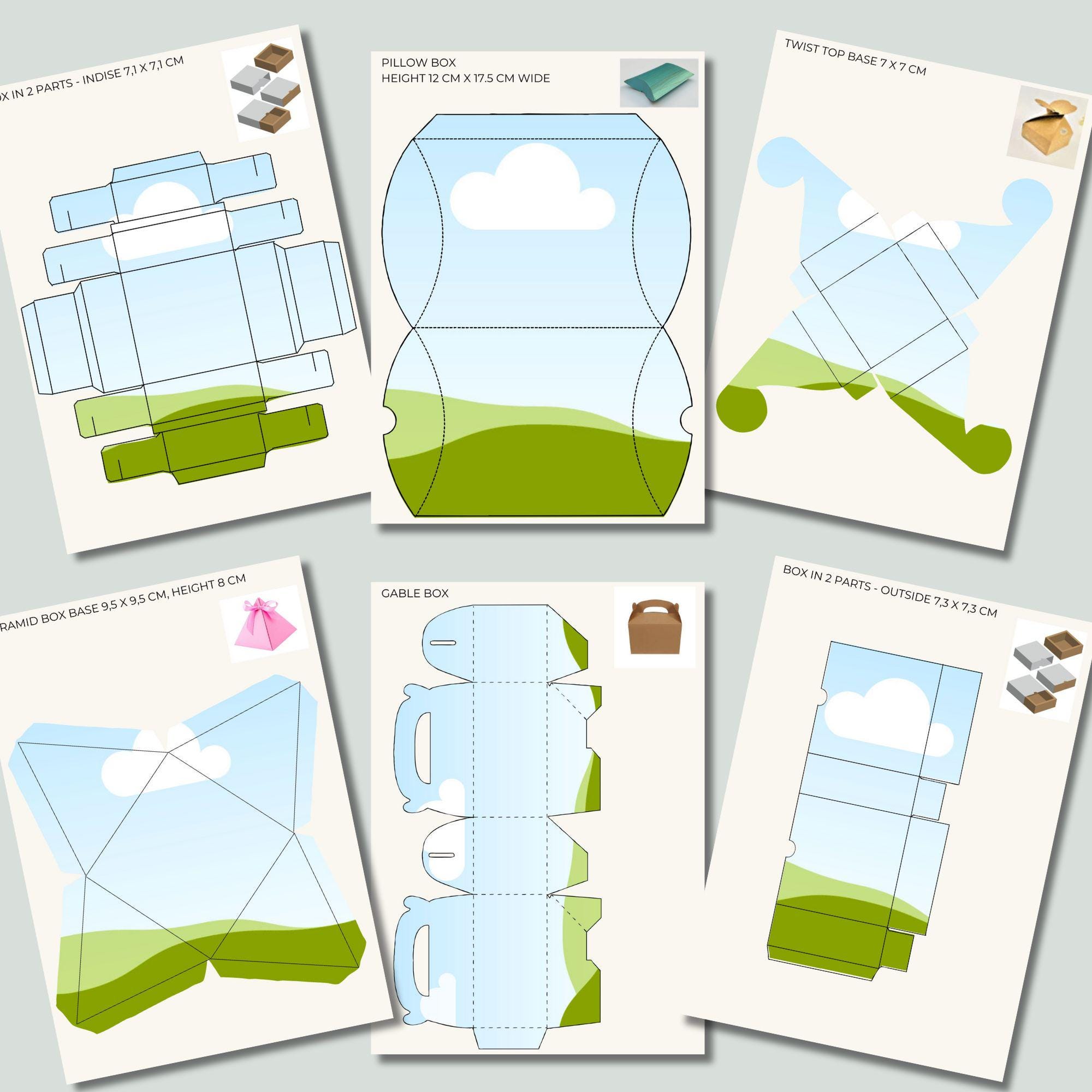 Canva Gift Box Templates Bundle, Editable Favor Box Designs + Digital Papers, Printable Gift Packaging, DIY Party Boxes Set - Image 2