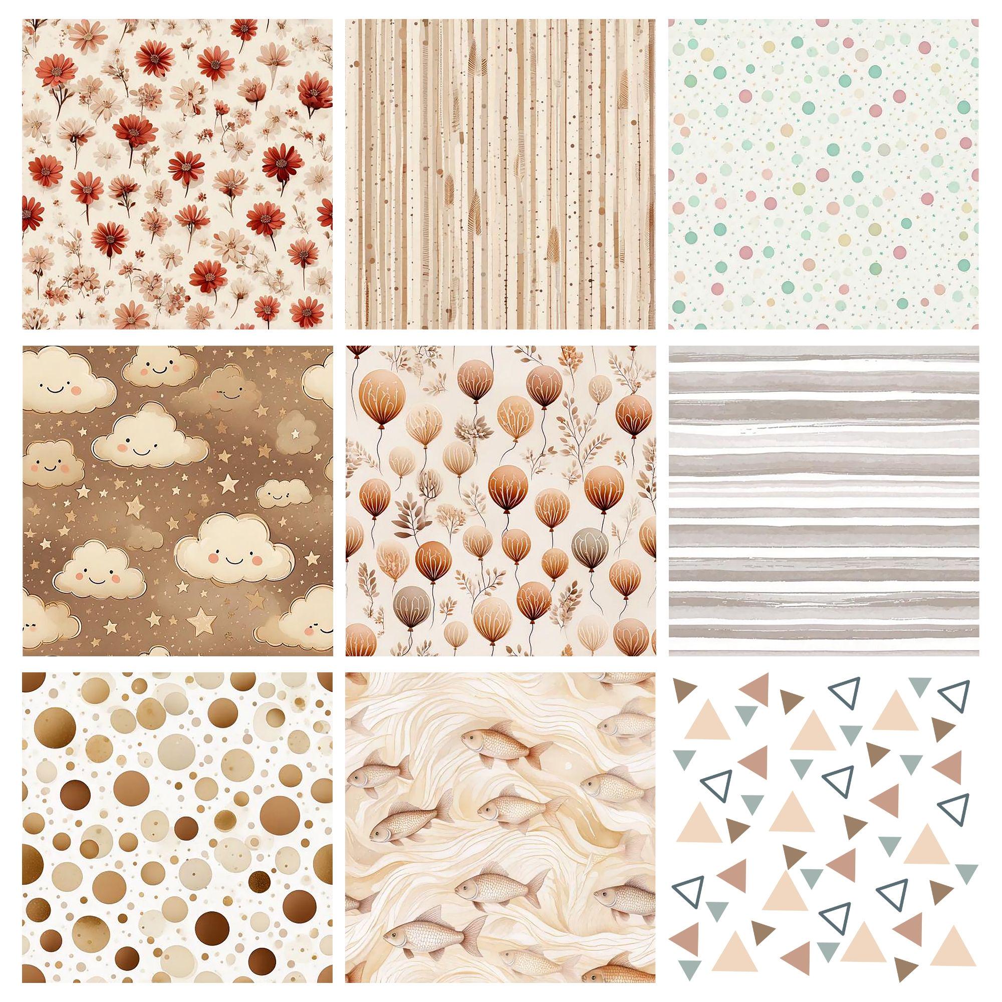 50 Neutral Baby Digital Papers | Boho Newborn Nursery Ephemera | Printable Baby Shower Pages for Junk Journal, Scrapbooking & Card Making - Image 4