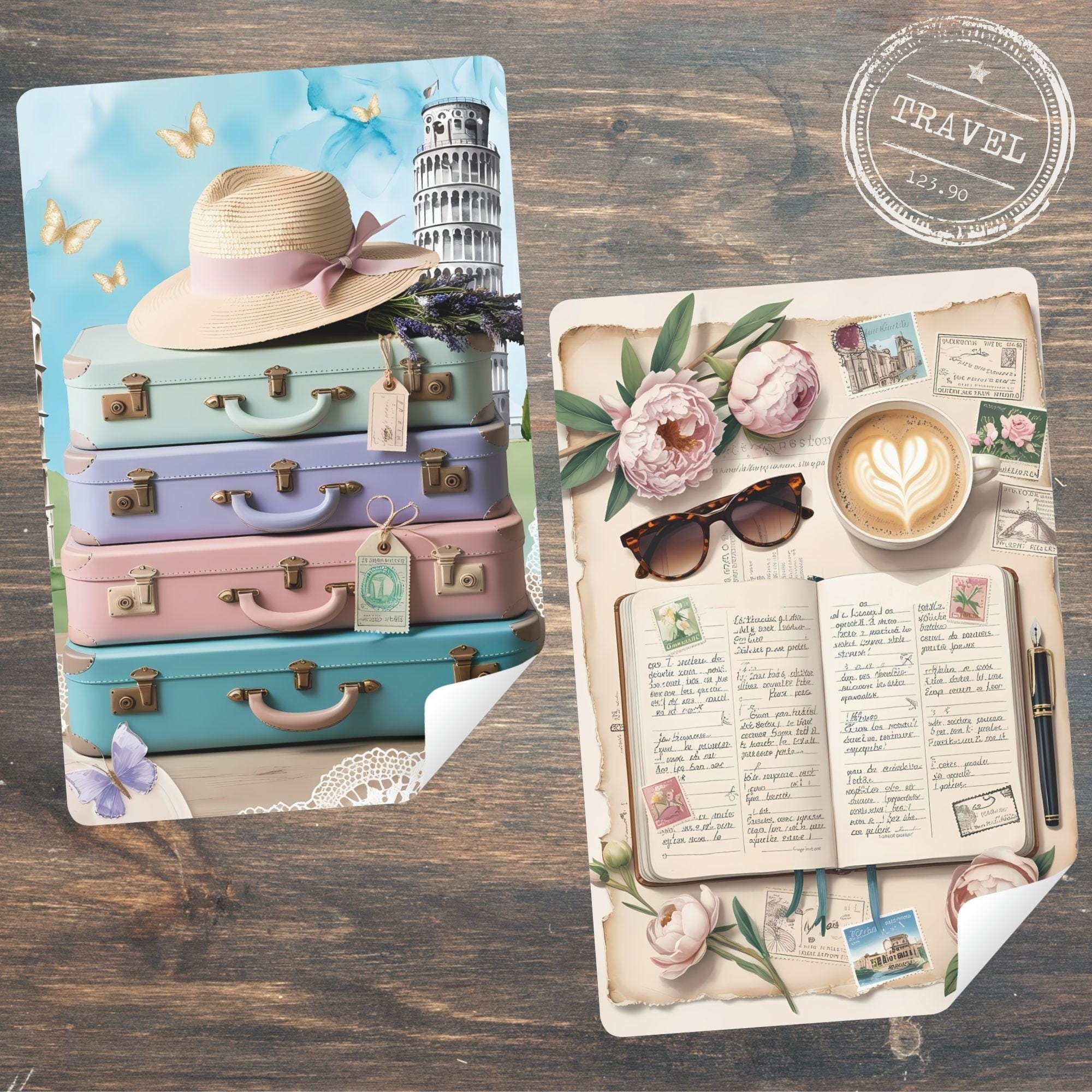 Vintage Travel Junk Journal Kit | Retro Ephemera, Scrapbook Paper (Digital Download) - Image 3