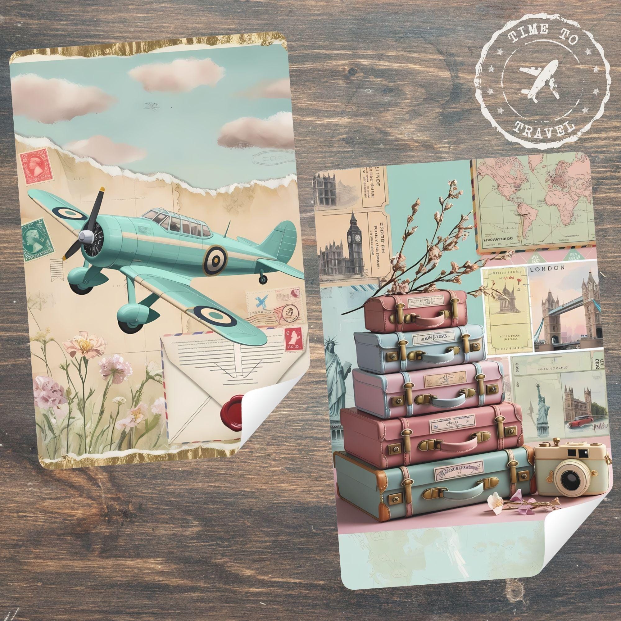 Vintage Travel Junk Journal Kit | Retro Ephemera, Scrapbook Paper (Digital Download) - Image 8