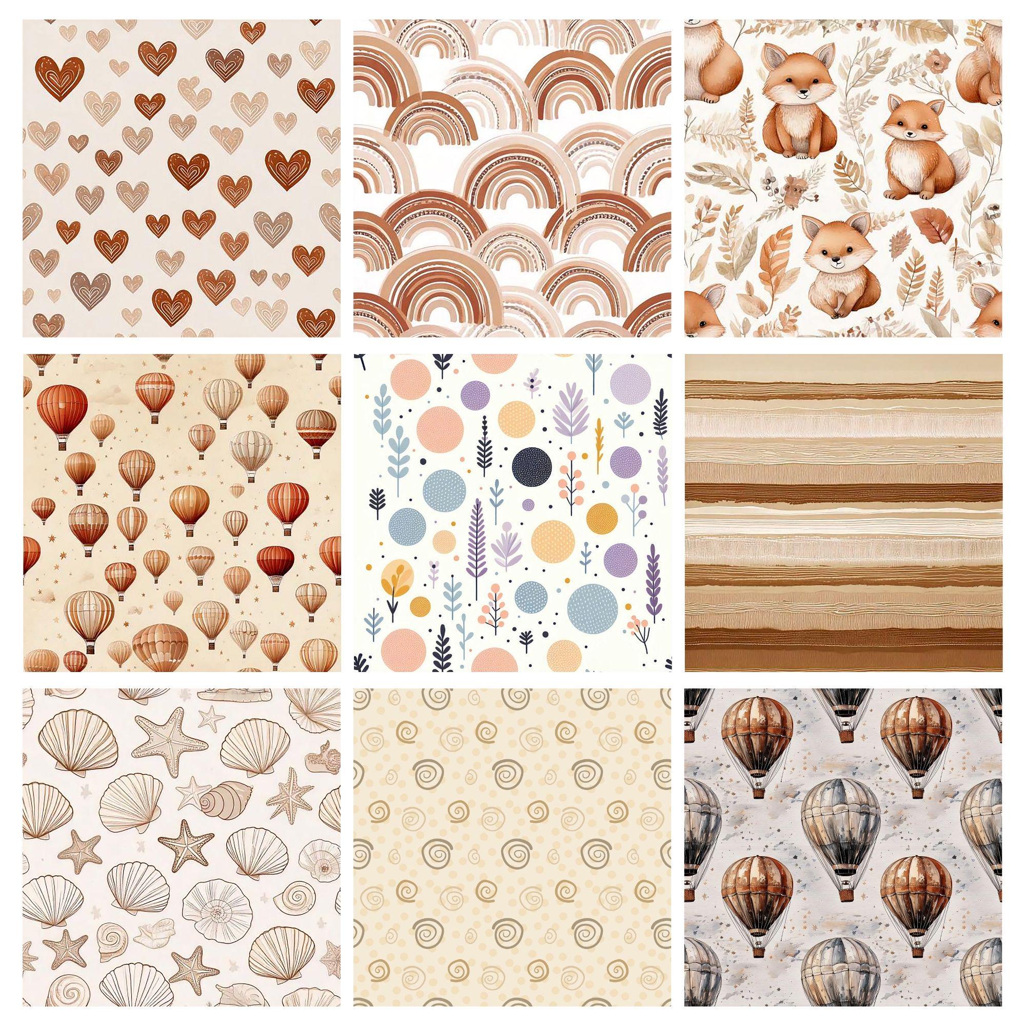 50 Neutral Baby Digital Papers | Boho Newborn Nursery Ephemera | Printable Baby Shower Pages for Junk Journal, Scrapbooking & Card Making - Image 5